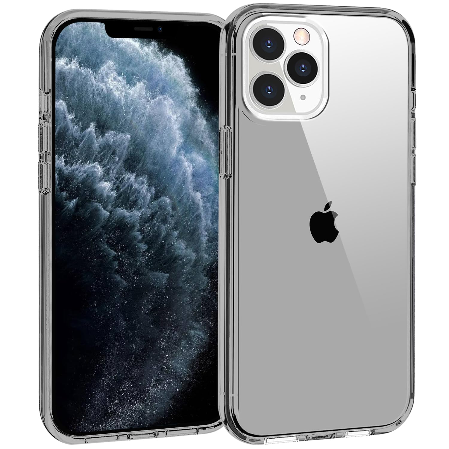 Tenoc Phone Case Compatible With Iphone 11 Pro, Gray Case Clear Shockproof Protective Bumper Slim Cover For 5.8 Inch