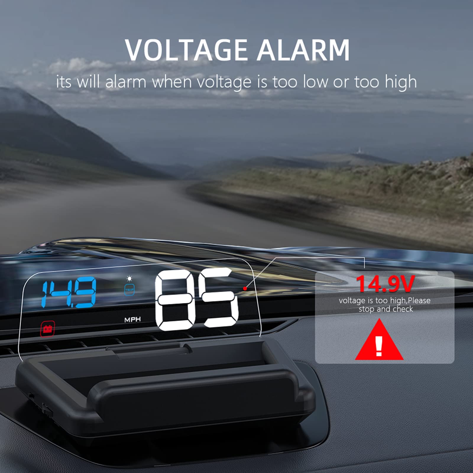 Wiiyii Heads Up Display For Cars, C500 Car Digital Gps Speedometer, Stereo Projecting Display With Reflector, Speed, Rpm, Water