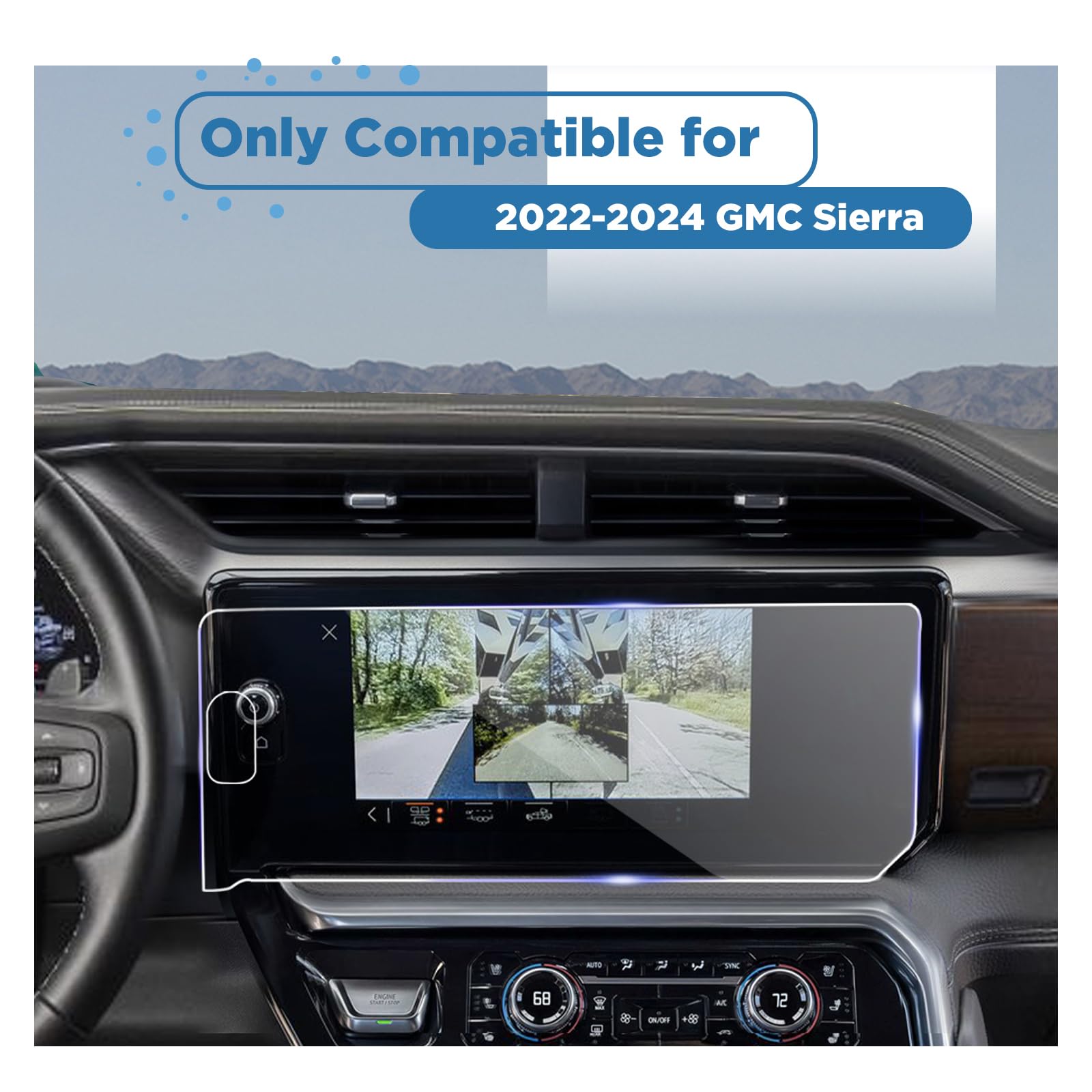 Carwiner Screen Protector For Chevy Chevrolet Silverado & Gmc Sierra 13.4� 2022 2025 1500 2500 3500 For Chevy Silverado Anti Glare Fingerprint Navigation Protection Tempered Glass Accessories