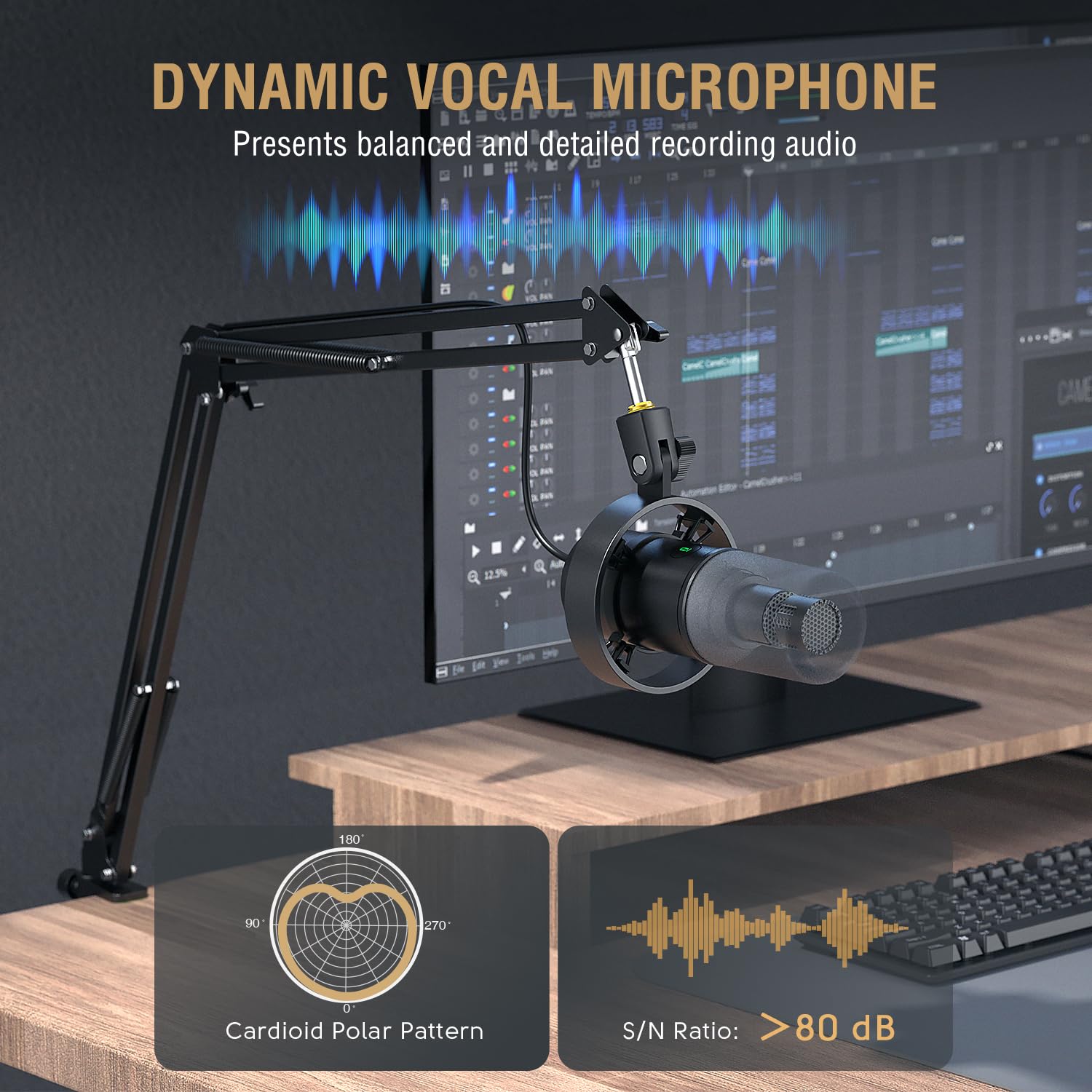Fifine K688 Podcast Microphone Kit, Usb/Xlr Dynamic Microphone With Boom Arm For Pc/Xlr Mixer, Gaming Mic With Mute Button, Head