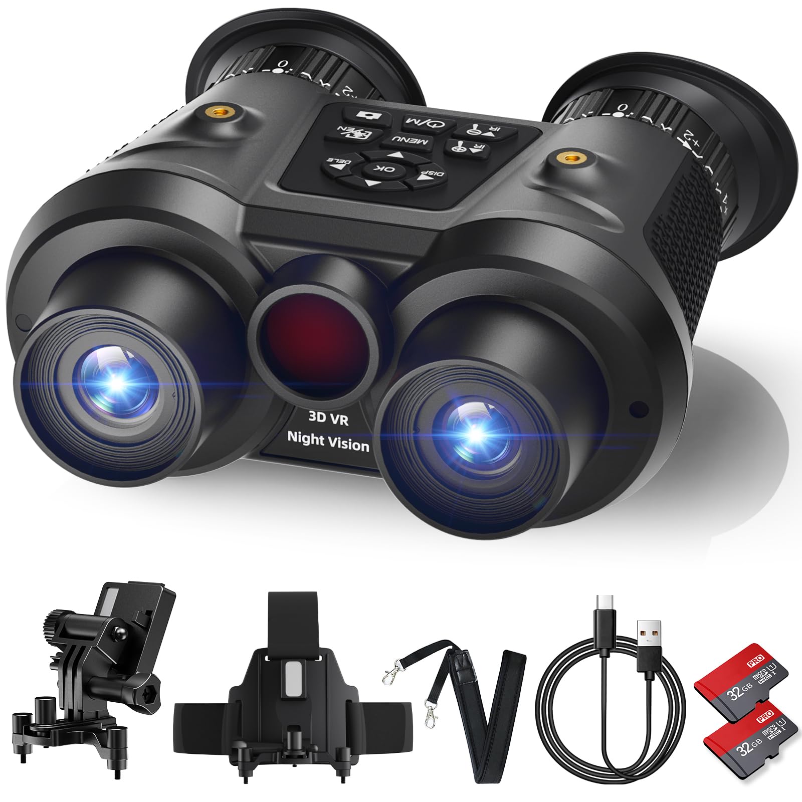 Night Vision Goggles,8K Uhd Night Vision Binoculars For Adults,3D Vr Infrared Night Vision Goggles,Rechargeable,Support Synthesi