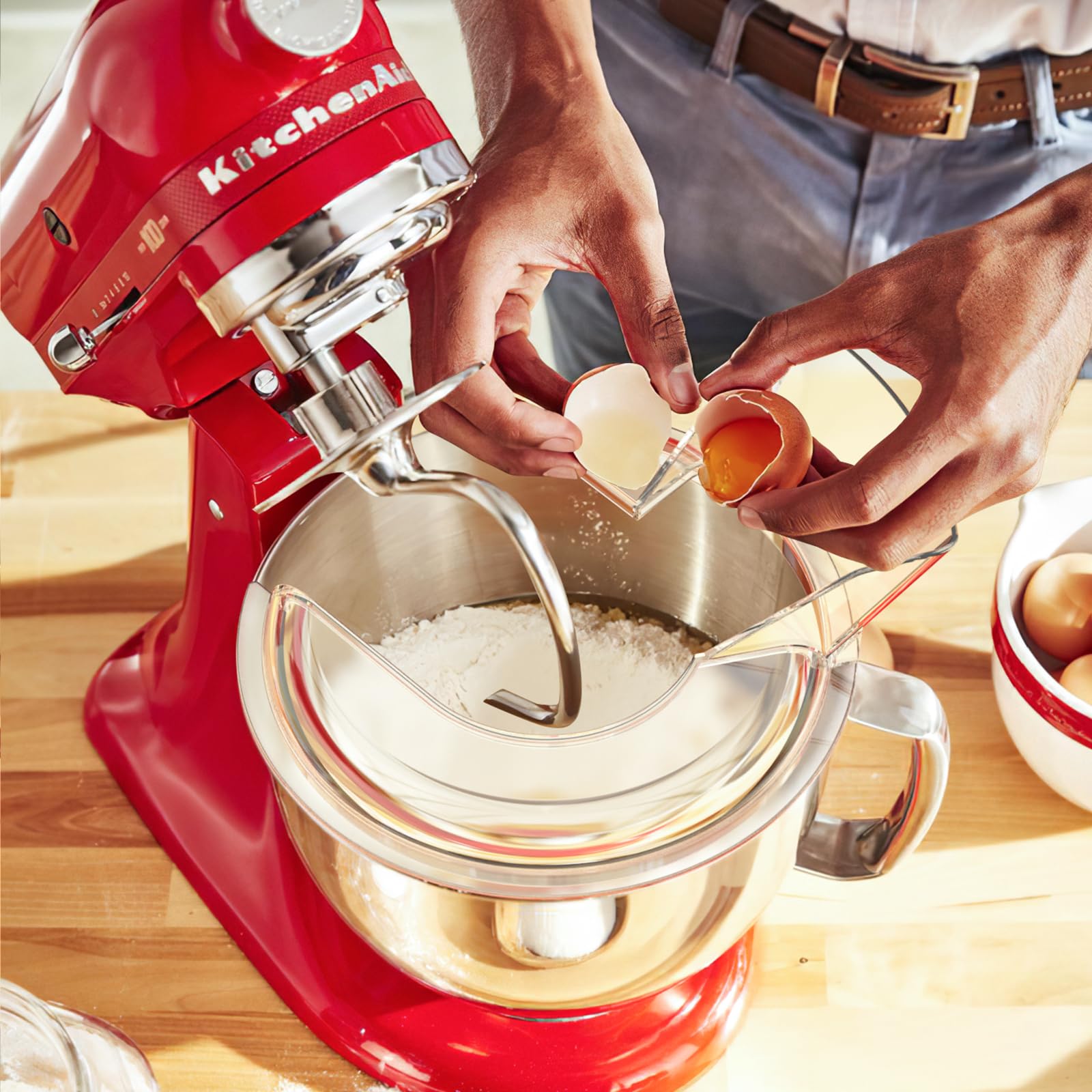 Cofun Pouring Shield For Kitchenaid 4.5 5 Q Tilt Head Stand Mixers, Fit Splash Guard For Kitchenaid Mixer Bowl(Stainless Steel,