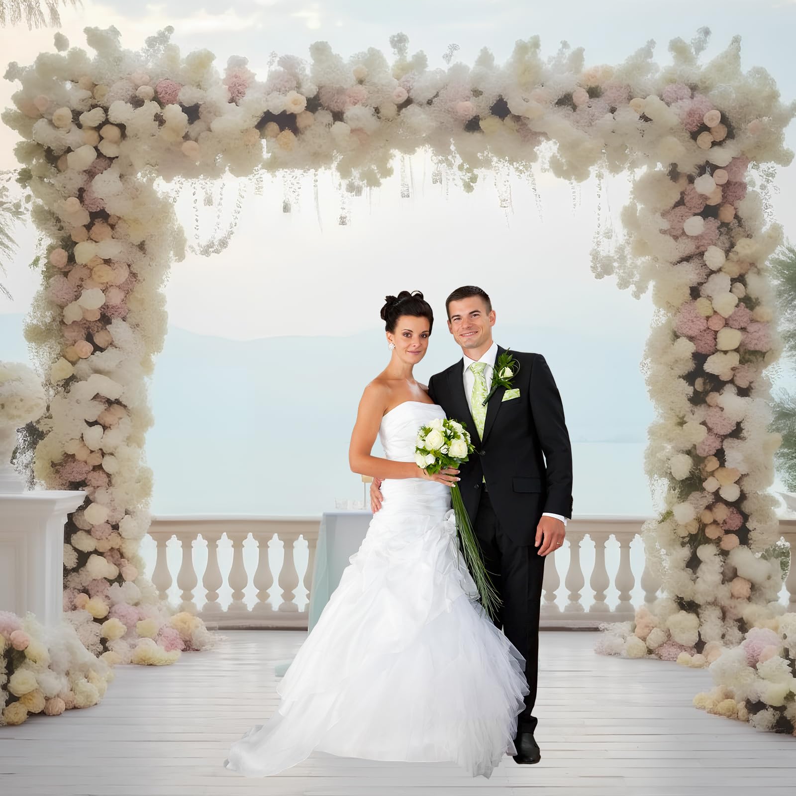 Showmaven Backdrop Stand, 10X10 Ft Heavy Duty Pipe And Drape Stand, Adjustable Gold Backdrop Stand For Wedding, Birthday Party,