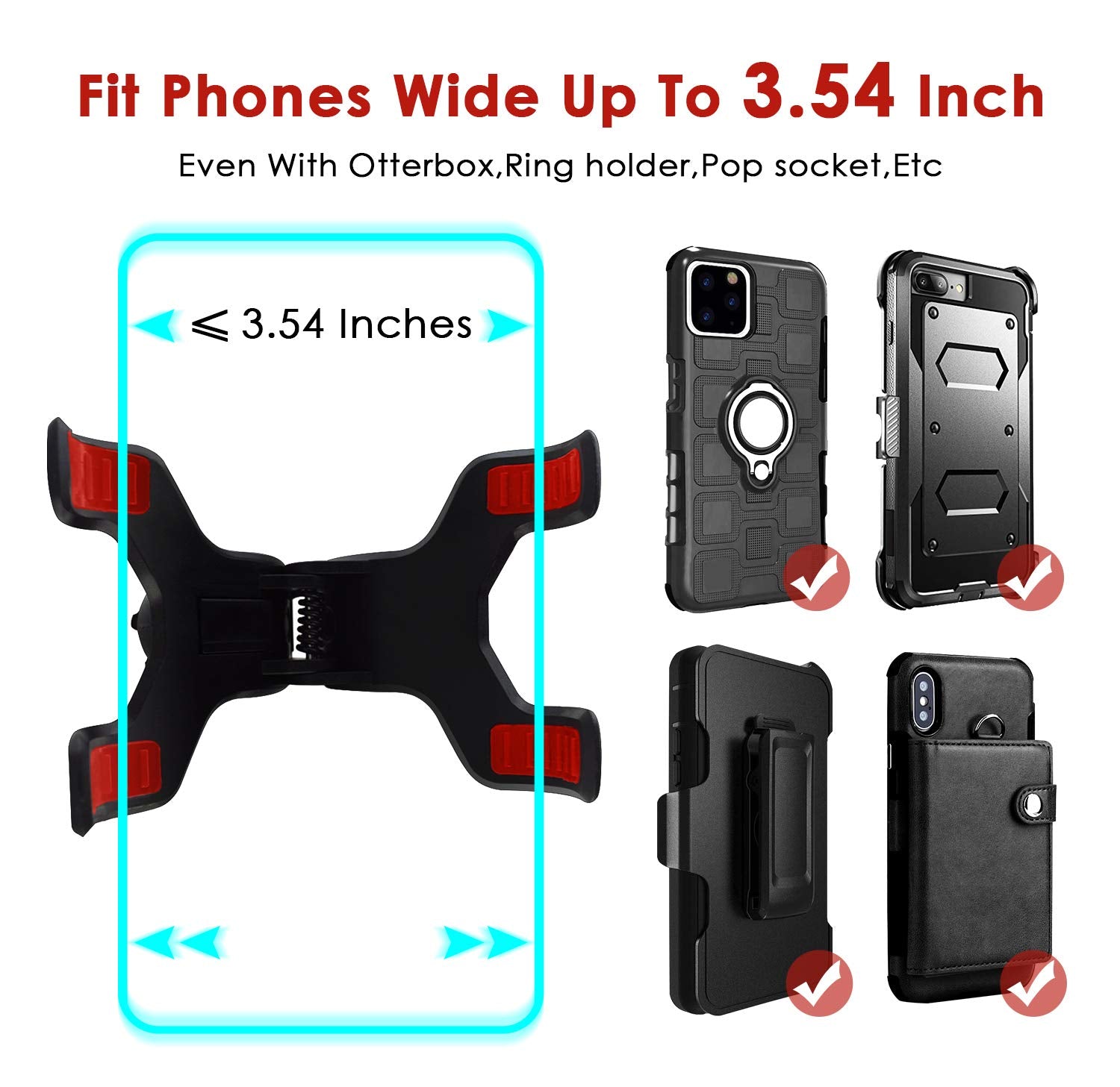 Ivoler Car Phone Mount Windshield, Long Arm Clamp Universal Windshield With Double Clip Strong Suction Cup Cell Phone Holder Compatible With Iphone 15 14 13 Pro Max Xs 7 8 Plus, Galaxy S24 S23 Ultra