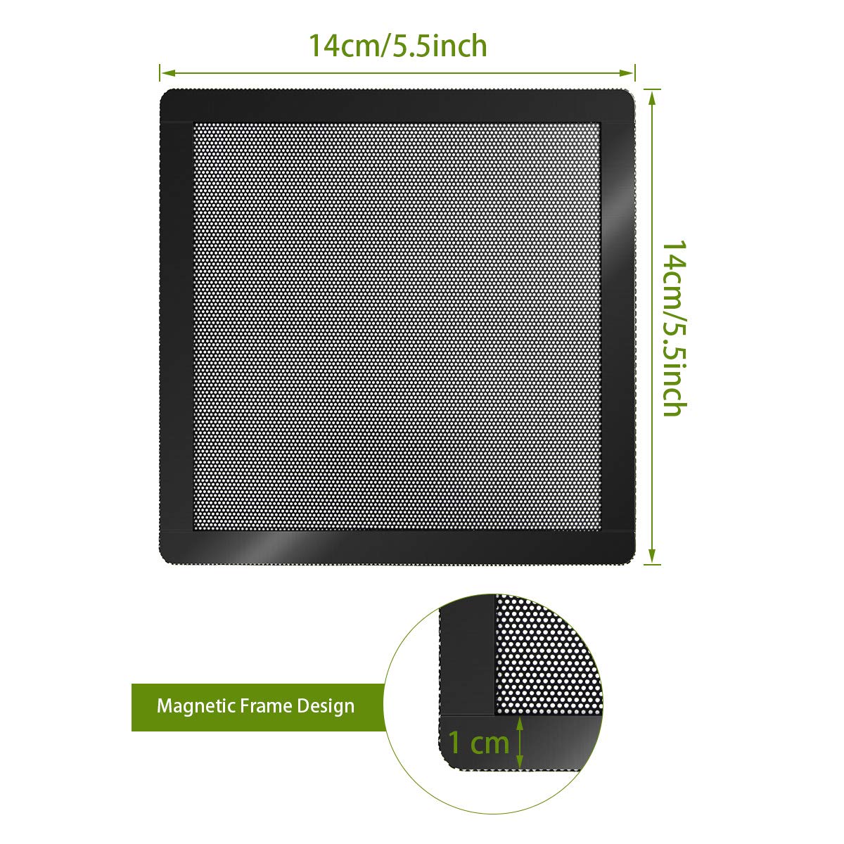 120Mm 140Mm Pc Fan Dust Filter Magnetic Frame Computer Fan Grills Black Dust Mesh Pc Cooler Filter Screen Dustproof Case Covers