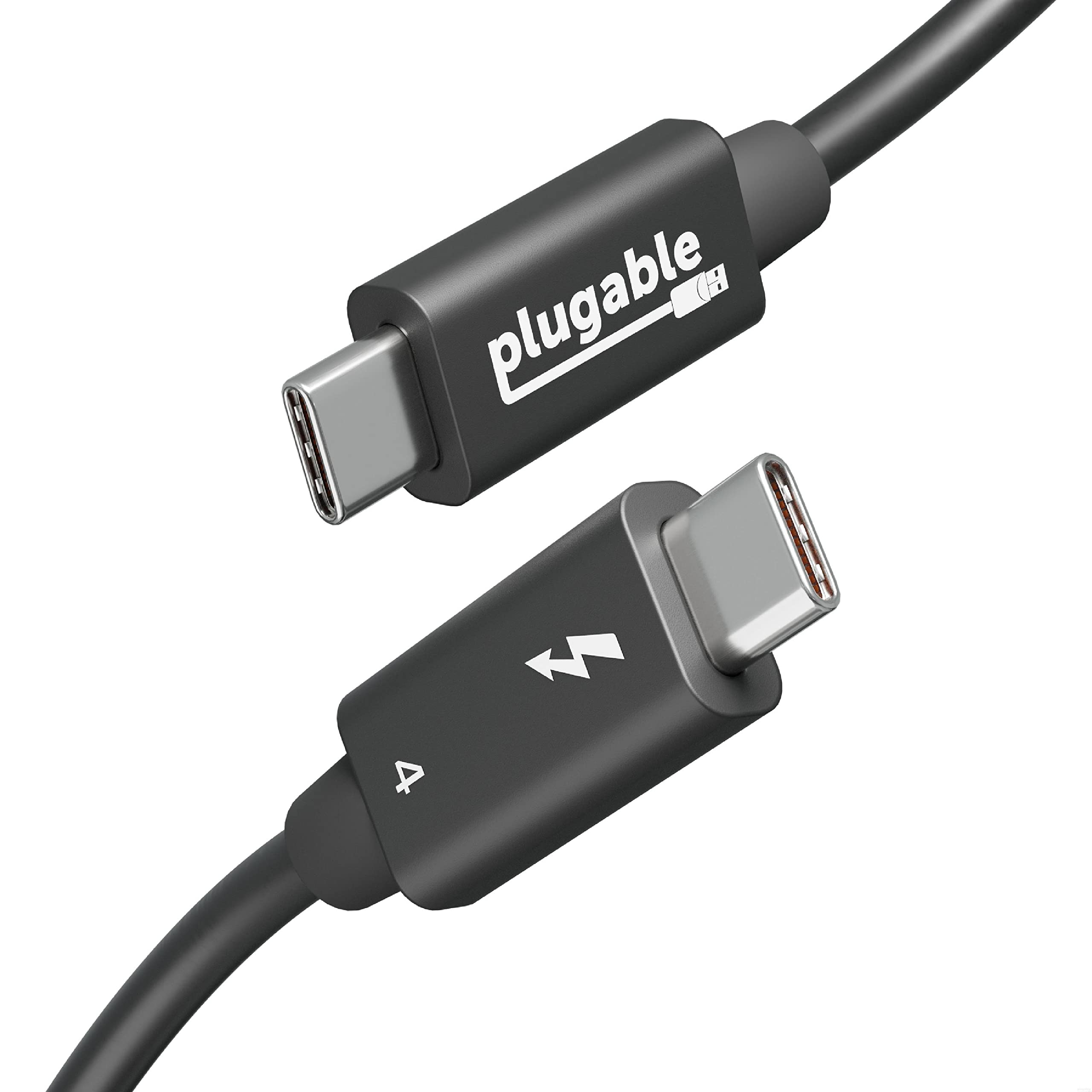 Plugable Thunderbolt 4 Cable With 240W Charging, Thunderbolt Certified, 3.3 Feet (1M),1X 8K Display, 40 Gbps, Compatible With Us