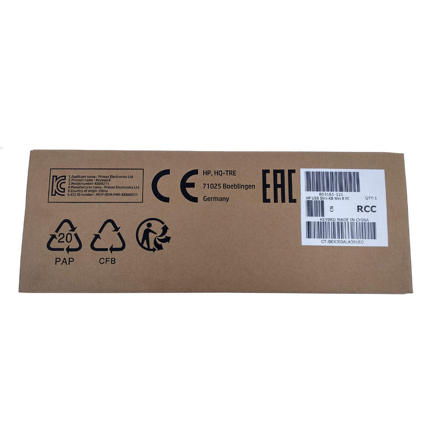 Hp Hewlett Packard Business Black Usb Slim Style Windows Enhanced Keyboard P/N 803823 001