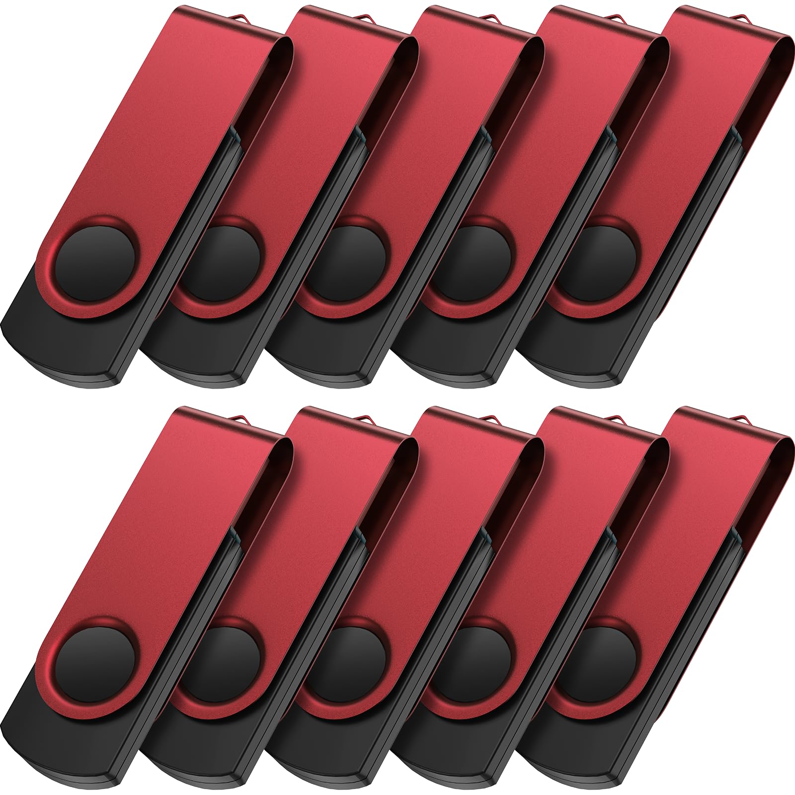 Usb Flash Drive 2Gb, Kepmem 10 Pack Thumb Drive 2 Gb Usb Drive High Speed Memory Stick Red Zip Drive Portable Pen Drive Swivel Usb Stick 2.0 With 10Pcs Lanyard For Embroidery Sewing Machine, Photos