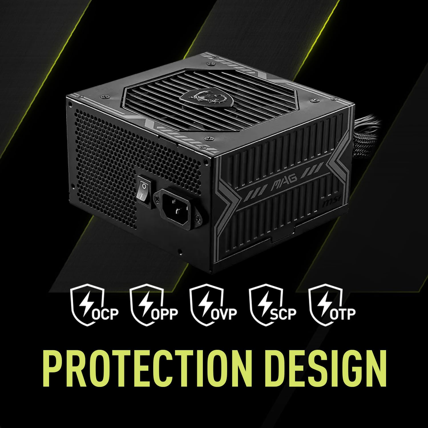 Msi Mag A650Be, Semi-Modular Compact 650W Atx Power Supply, 80+ Bronze, Low-Noise Fan, Active Pfc Design, 5 Year Warranty