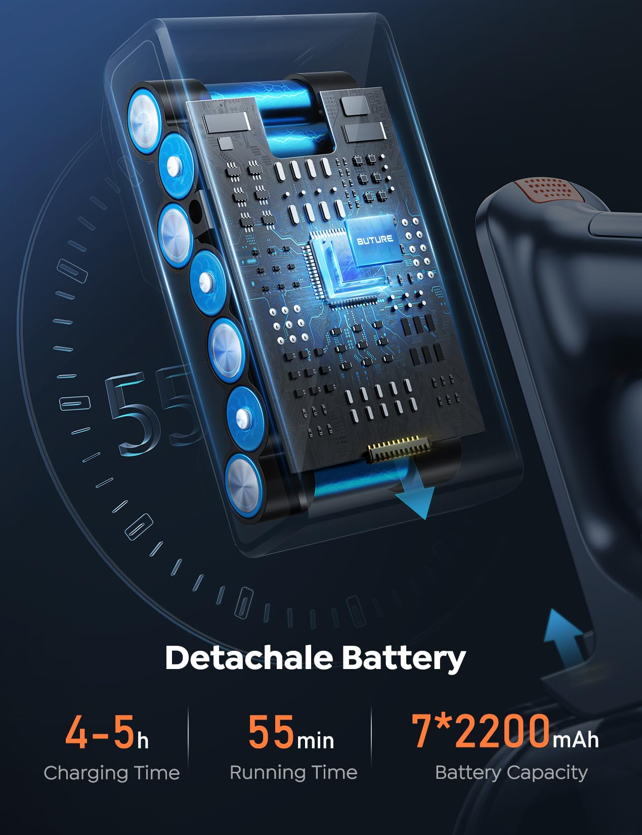 Inteture Cordless Vacuum Cleaner, 450W 40Kpa Vacuum Cleaners For Home, Max 55Mins Anti Tangle Stick Vacuum With Touch Display, L