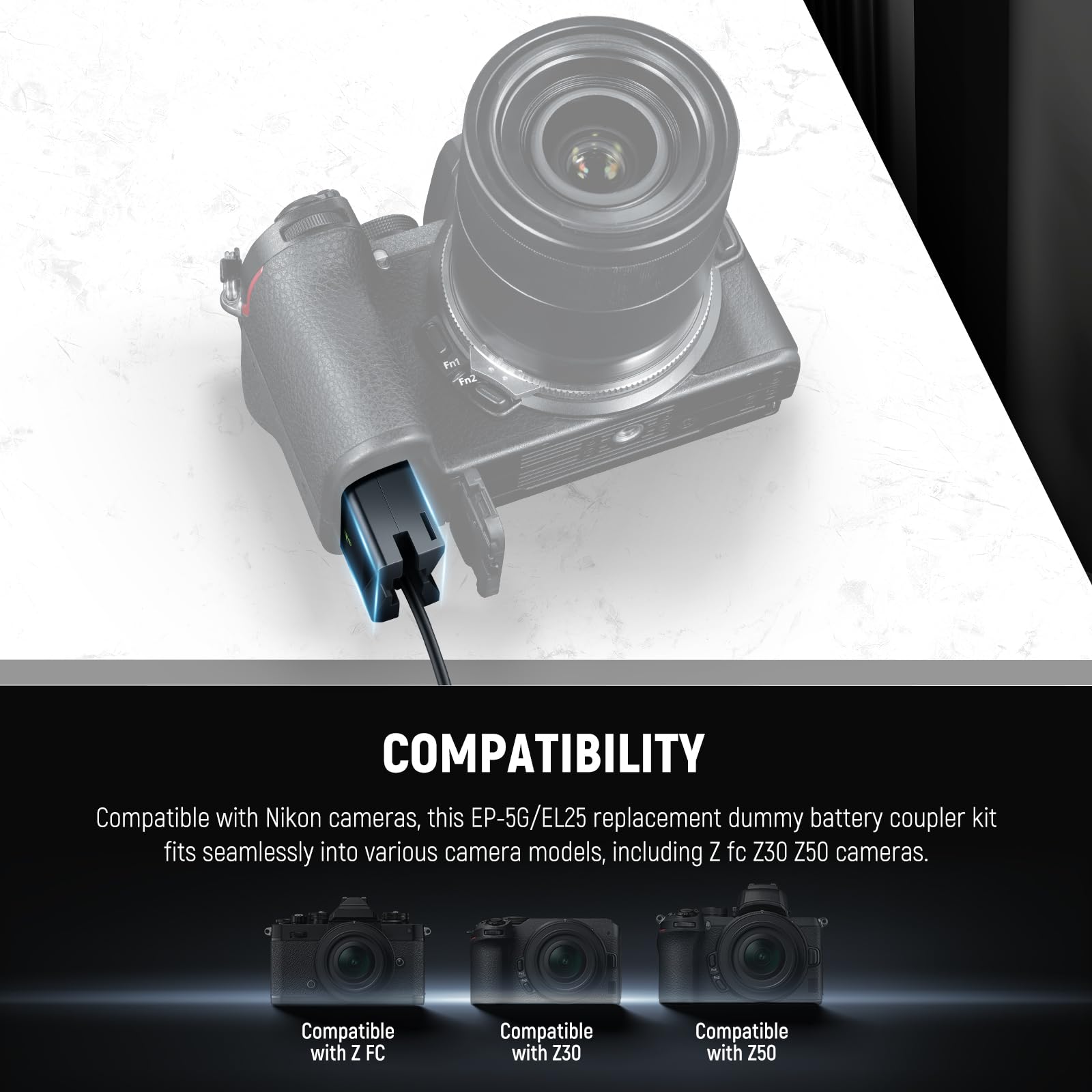 Neewer En El25 Replacement Dummy Battery Coupler Kit, Camera Charger Kit With Dc Coupler & Ac Adapter & Us Plug, Ac Power Supply