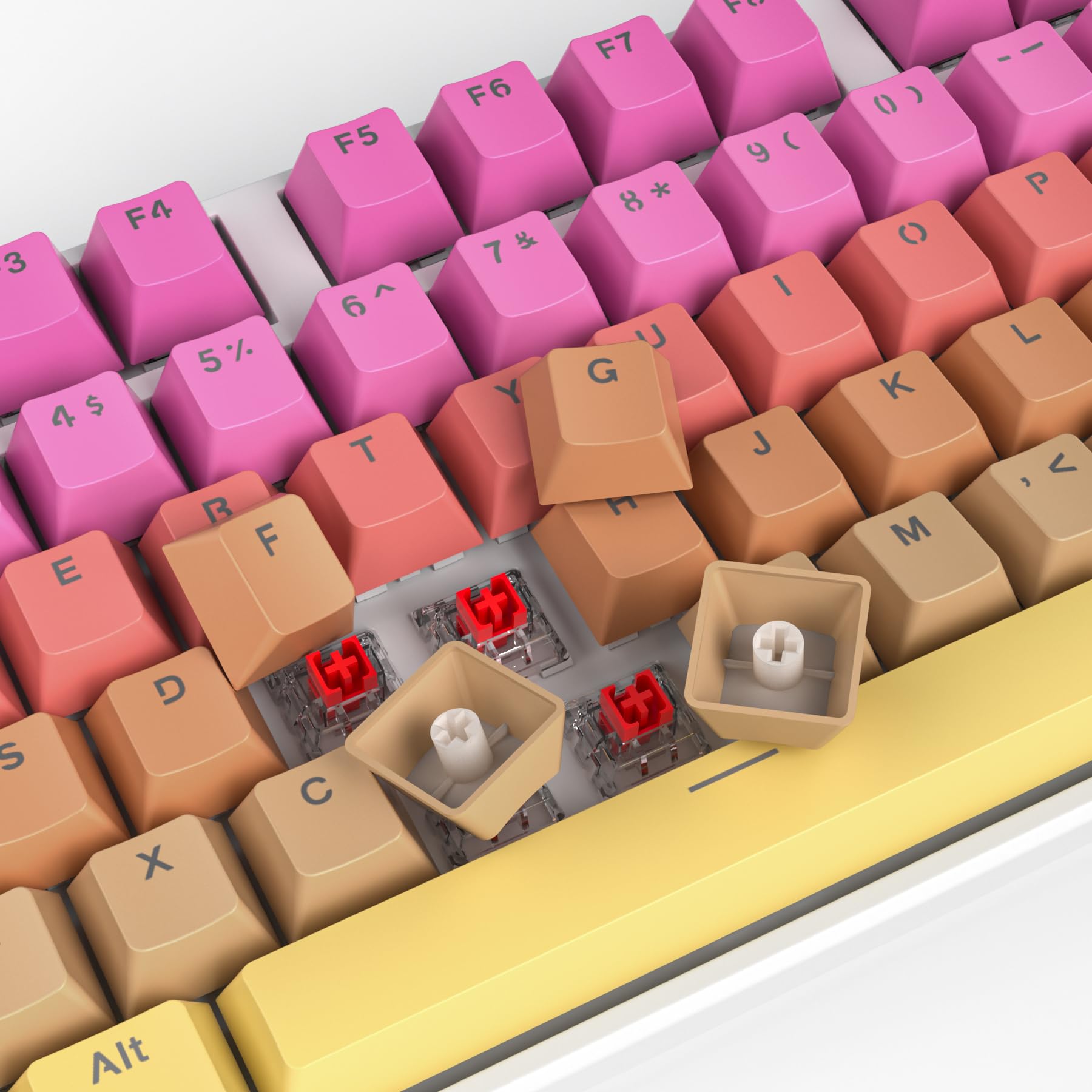 Ussixchare Gradient Keycaps, Pbt Double Shot 104 Keys Keycaps, Oem Profile Custom Keycaps Set For 61/87/104 Cherry Gateron Mx Sw