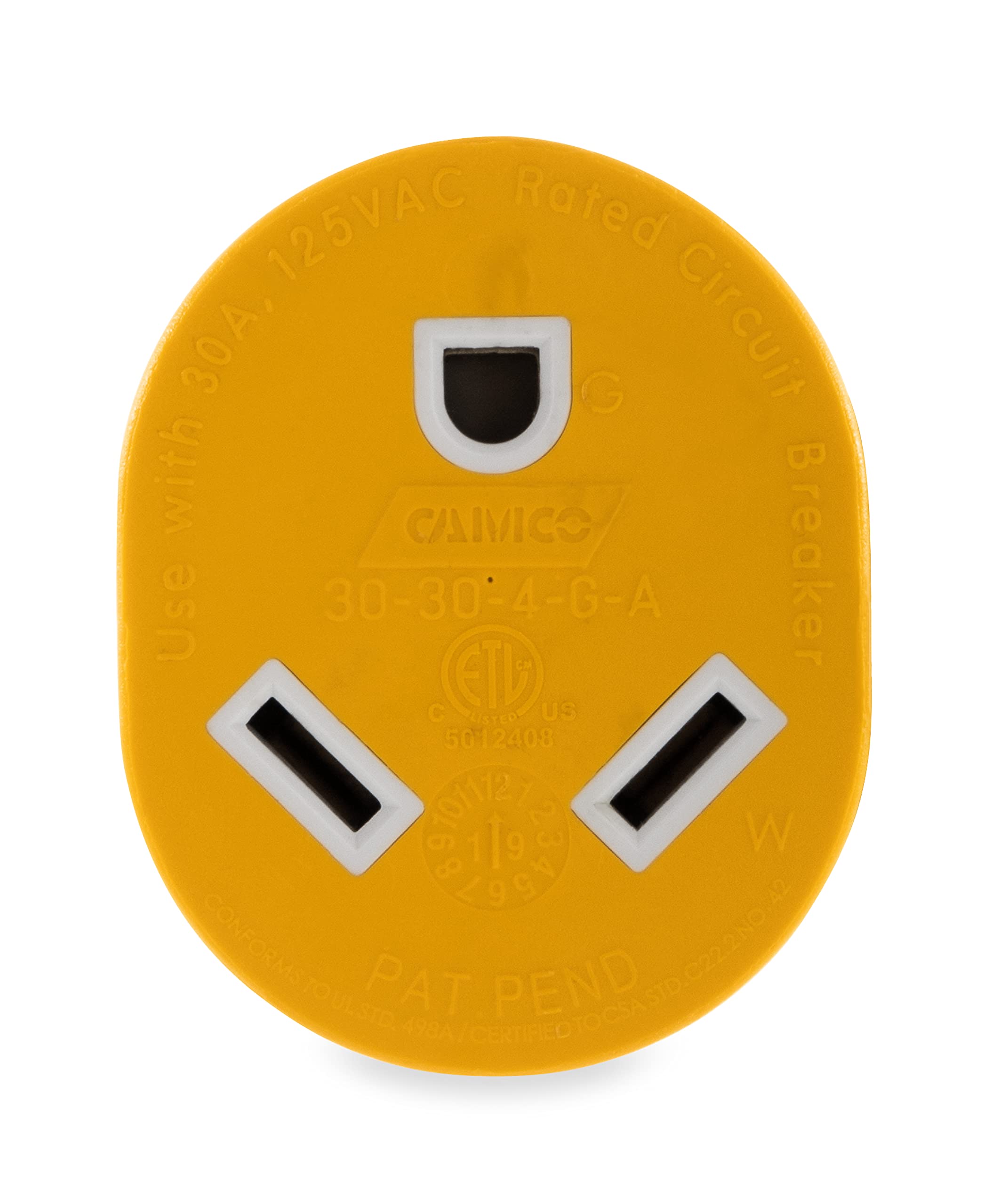 Camco 55338 Powergrip 30 Amp 4 Prong Generator Adapter , Yellow
