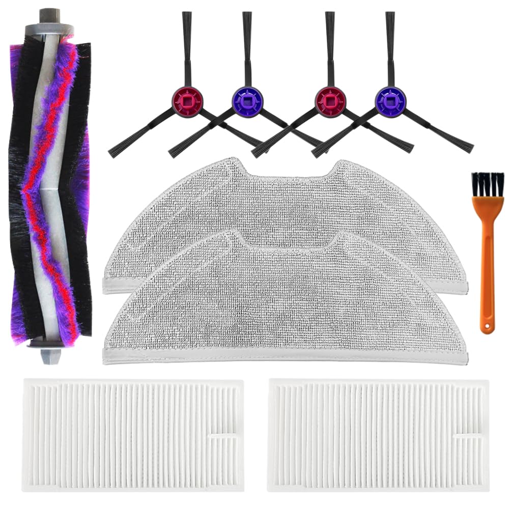 E10s Replacement Parts Accessories Compatible with Eureka E10s Robot Vacuum Cleaner, Including 1 Main Brush, 2 Hepa Filters, 2 M