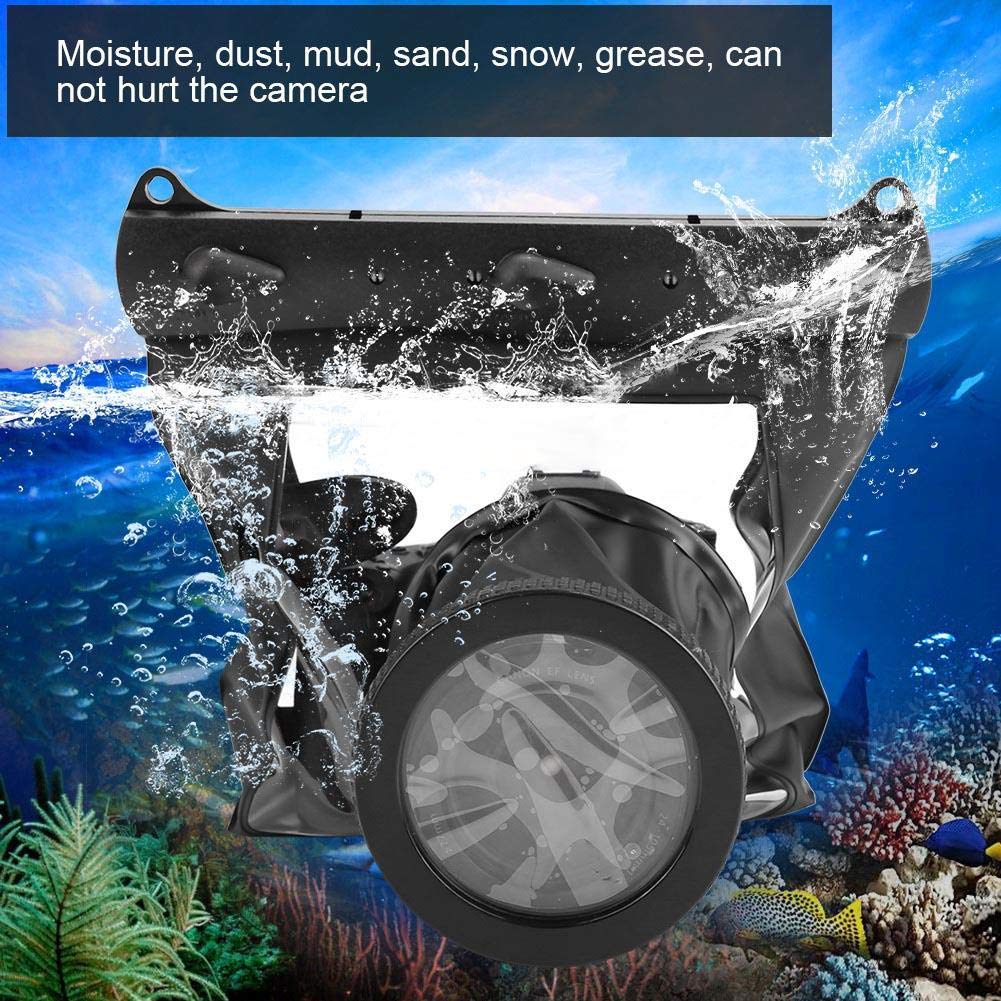 Universal Waterproof Dving Case Bag,20M Portable Underwater Photograpy Housing Cage For Canon Dslr Cameras Waterproof Dving Case(Black)