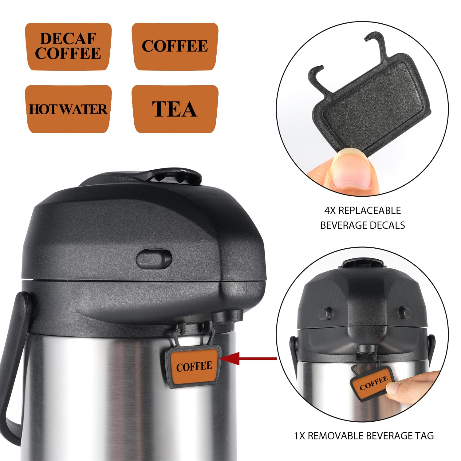 Heritage66 Advanced Thermal Coffee Carafe  Triple Wall Vacuum Insulated Flask  Thermos Keeping Beverages Hot For 12 Hours /24 Ho