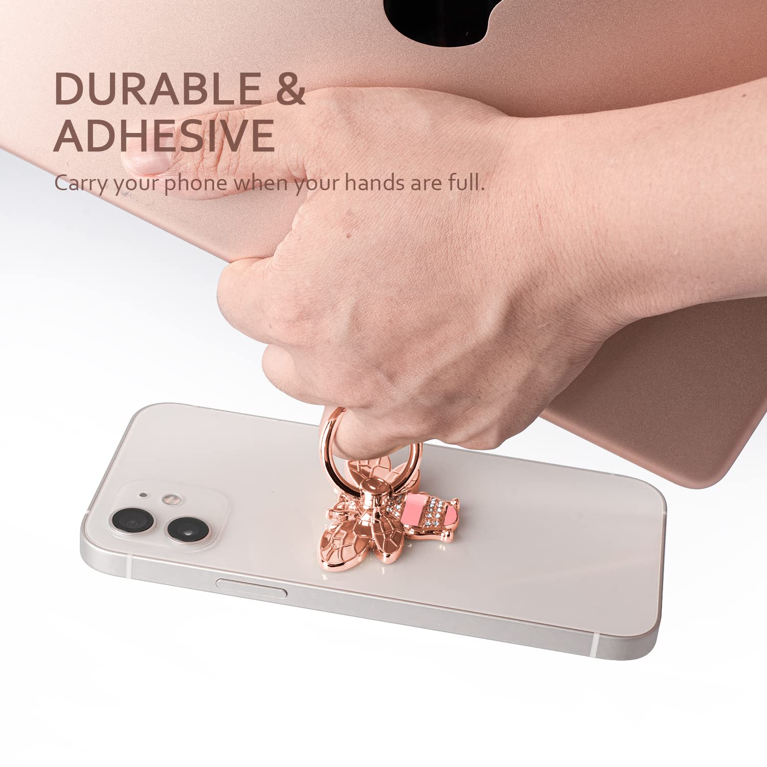 Allengel Cute Bee Phone Ring Grip Holder, Bling Phone Ring Holder Finger Kickstand Grip Compatible With Iphone And Android Phone