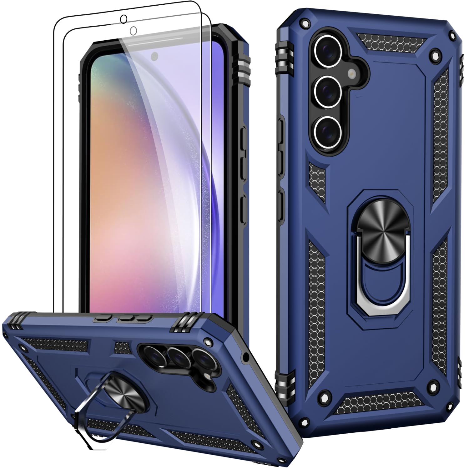 Lumarke For Galaxy A55 Case With Screen Protector,Pass 16Ft. Drop Tested Military Grade Protective Phone Cover With Magnetic Rin