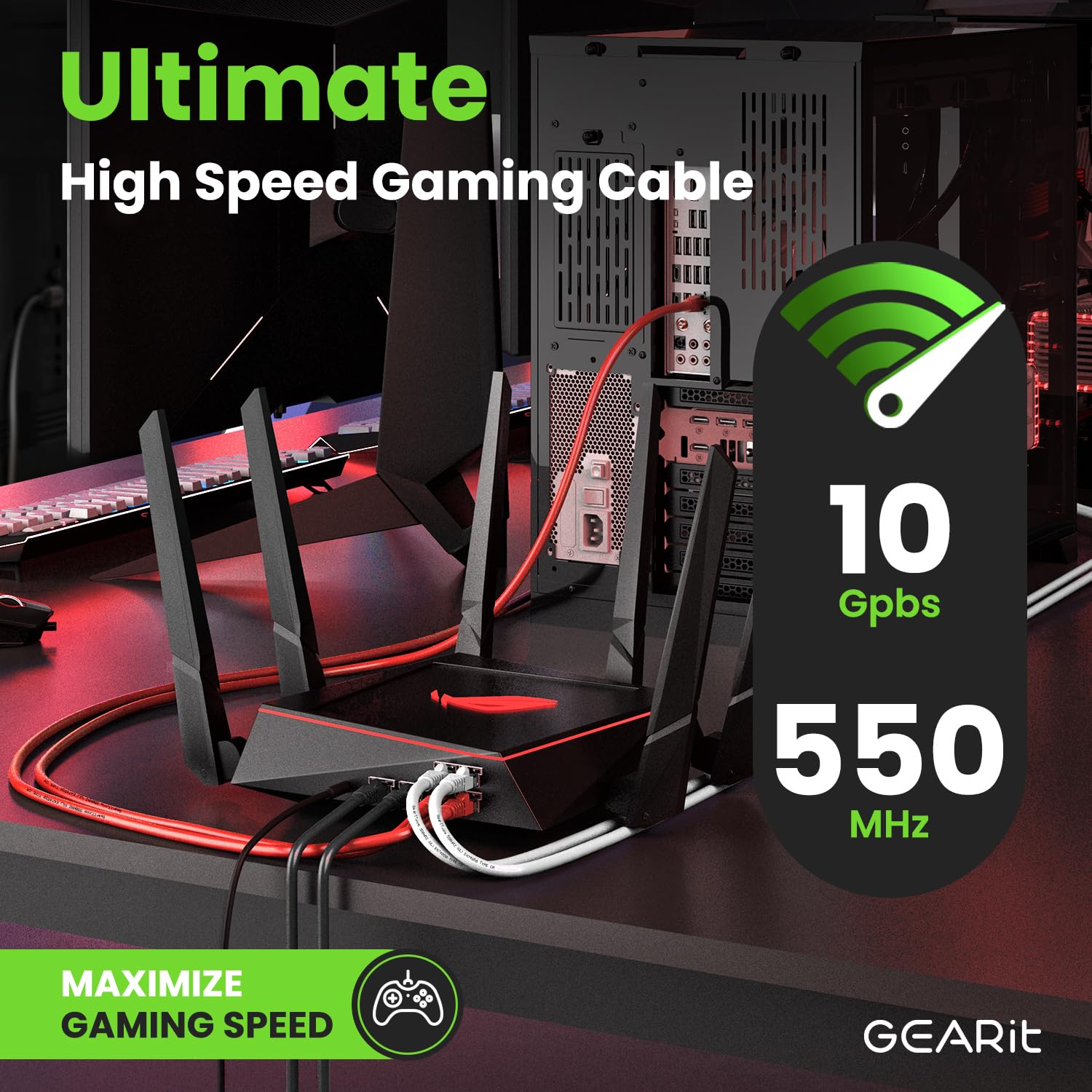 Gearit Cat 6 Ethernet Cable 2 Ft (10 Pack)   Cat6 Patch Cable, Cat 6 Patch Cable, Cat6 Cable, Cat 6 Cable, Cat6 Ethernet Cable,