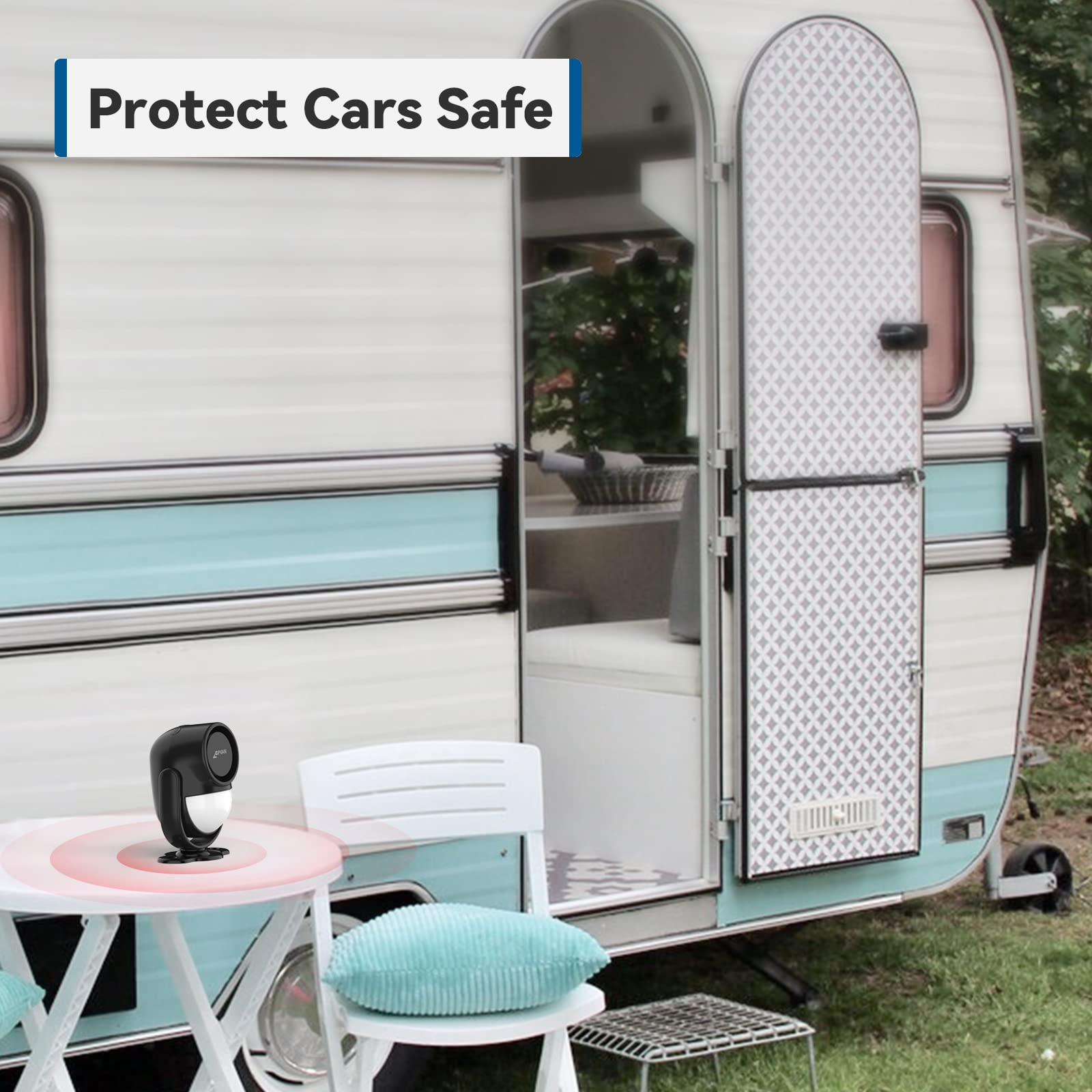 Cpvan Motion Sensor Alarm With 328Ft Remote Control, Indoor Wireless Infrared Security Motion Detector With Siren (125Db, 40Ft P