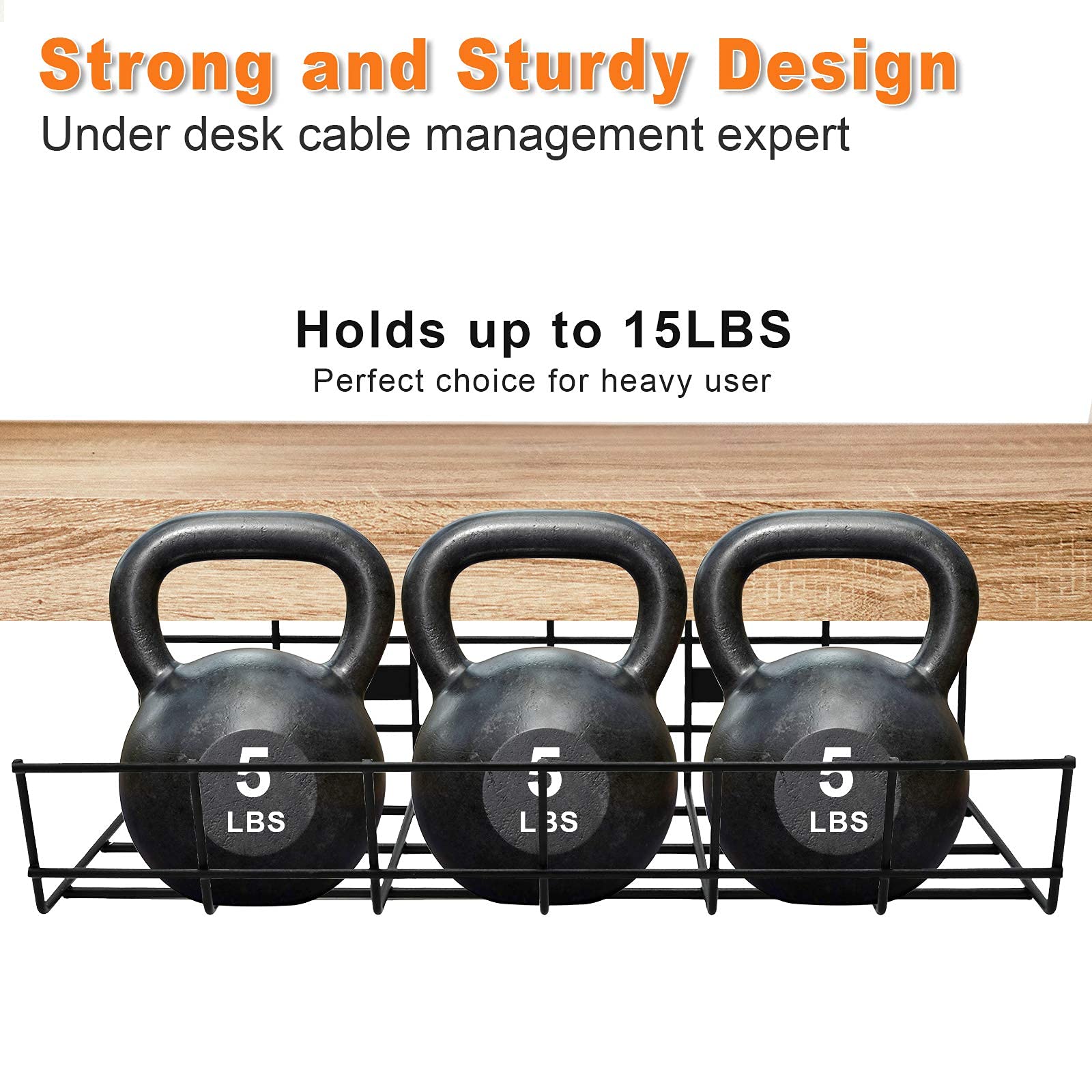 Coyacool Under Desk Cable Management  2 Pack Cord Organizer. Metal Wire Cable Management Tray For Office, Studio And Home. Super