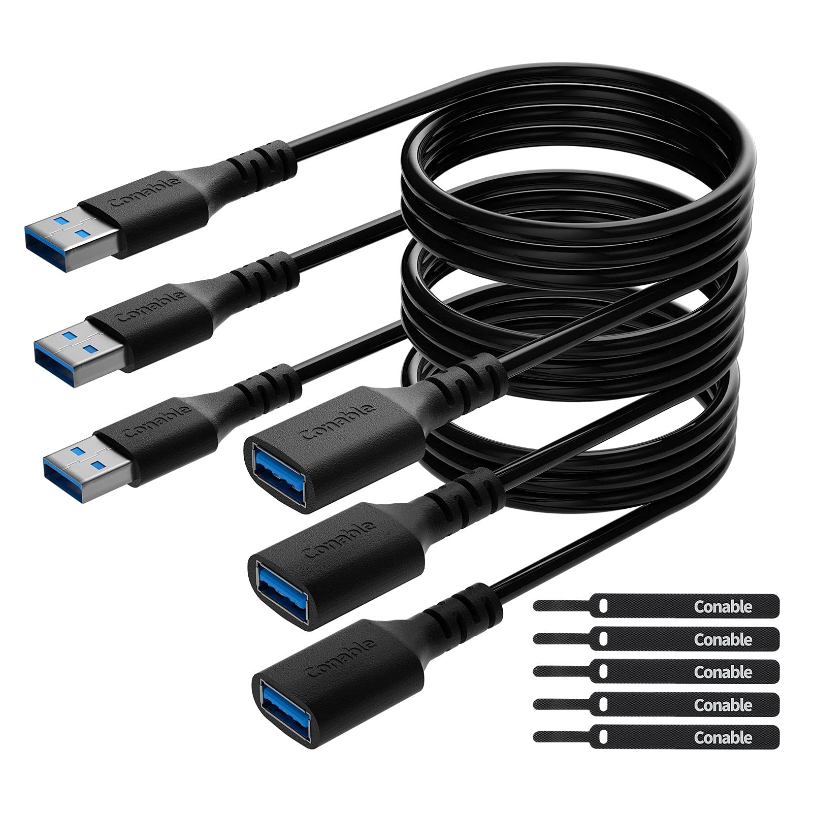 3 Pack Usb 3.0 Extension Cable 4 Feet, Usb A Male To Female Extender Cord, 5Gbps Data Transfer For Webcam, Printer, Keyboard, Mo
