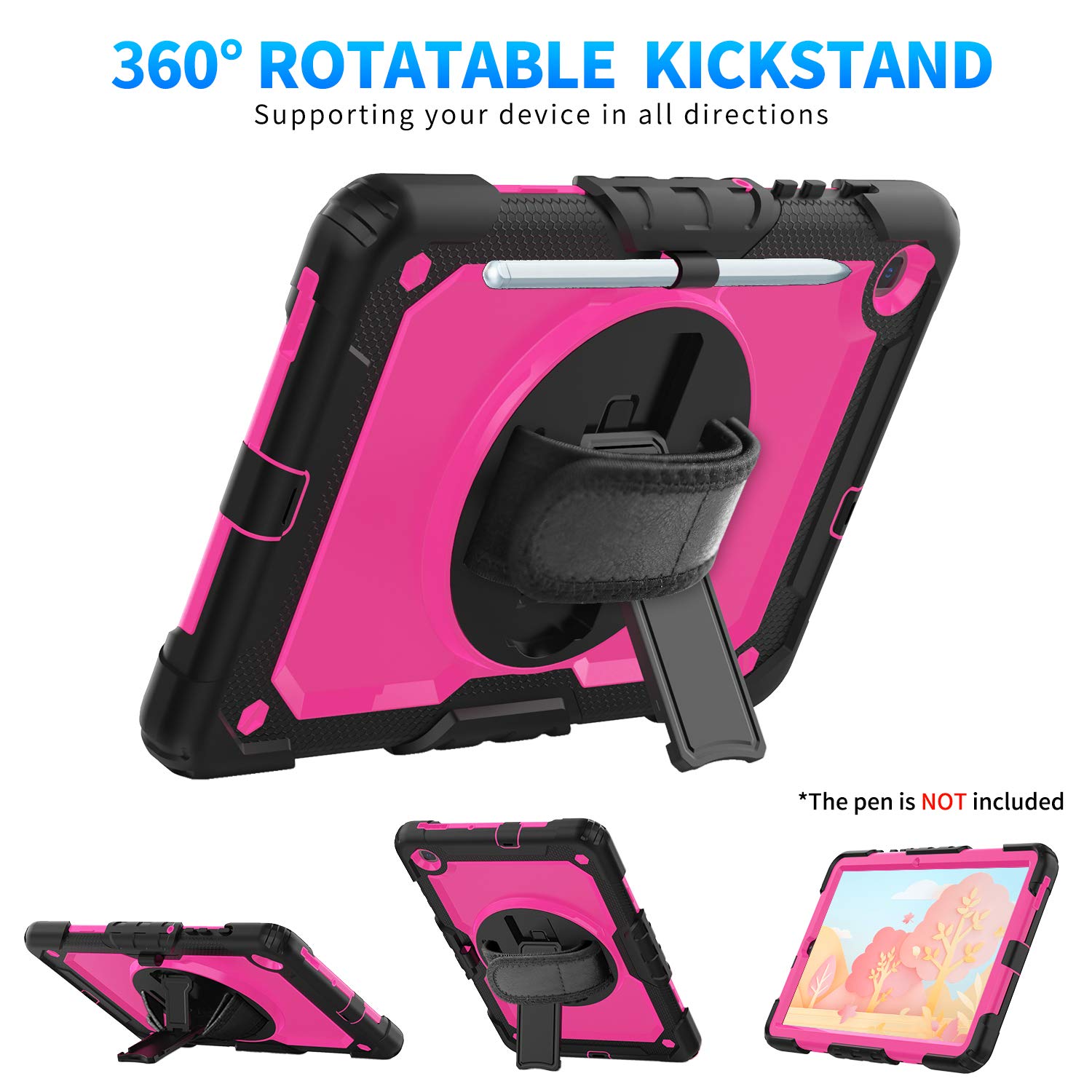 Timecity Case For Samsung Galaxy Tab S6 Lite 10.4'' 2024/2022/2020, Kids Case With Pen Holder Built In Screen Protector&360 Degr