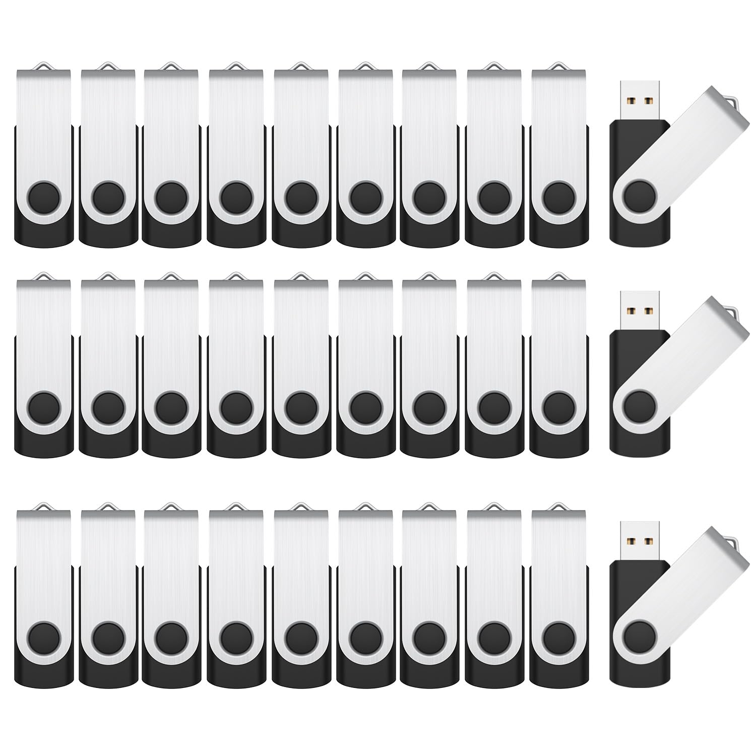 Raoyi 50 Pack 4Gb Usb Flash Drive, Usb 2.0 Memory Stick Bulk Thumb Drives Pen Drive Zip Drive Bundle Black