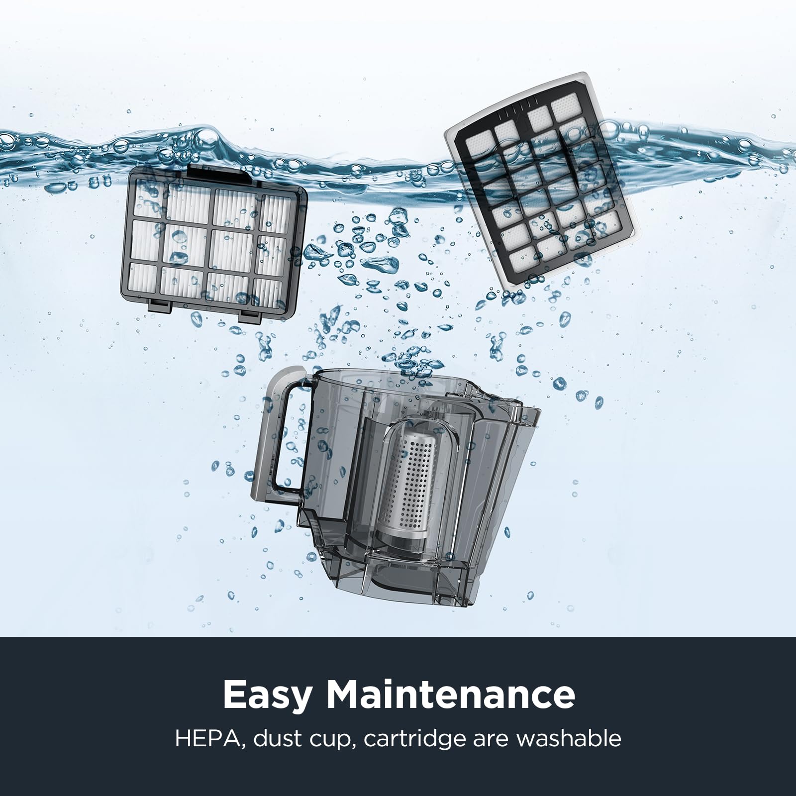 Eureka Canister Pet Friendly Cleaner For Home, Bagless Vacuum With 2 Motors, Retractable Cord, And 4 Cleaning Tools, Nen186Bl, B