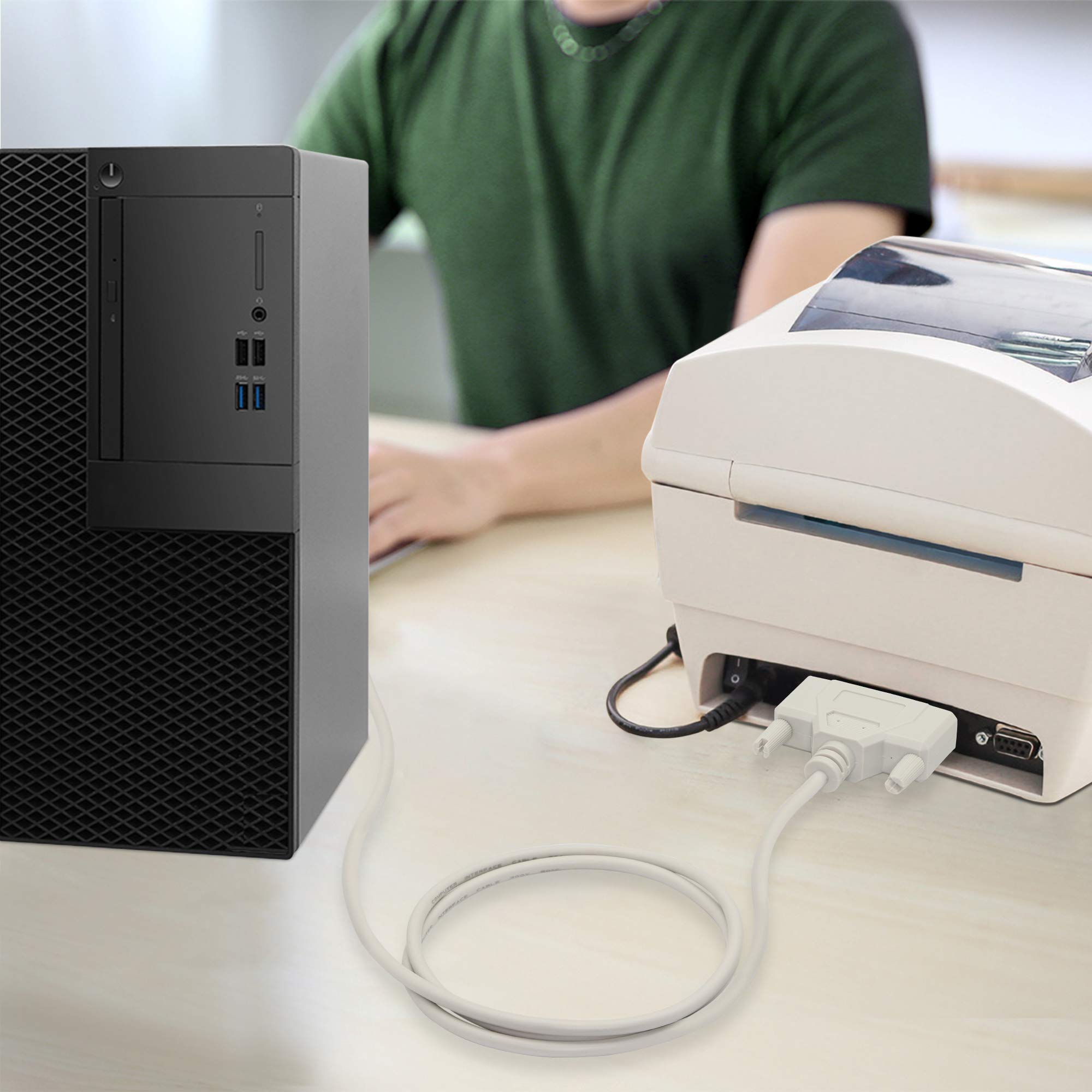 4.5 Feet Db25 Male To Male Parallel Printer Cable Youcheng For The Connection Between A Computer With Db25 Female Interface And