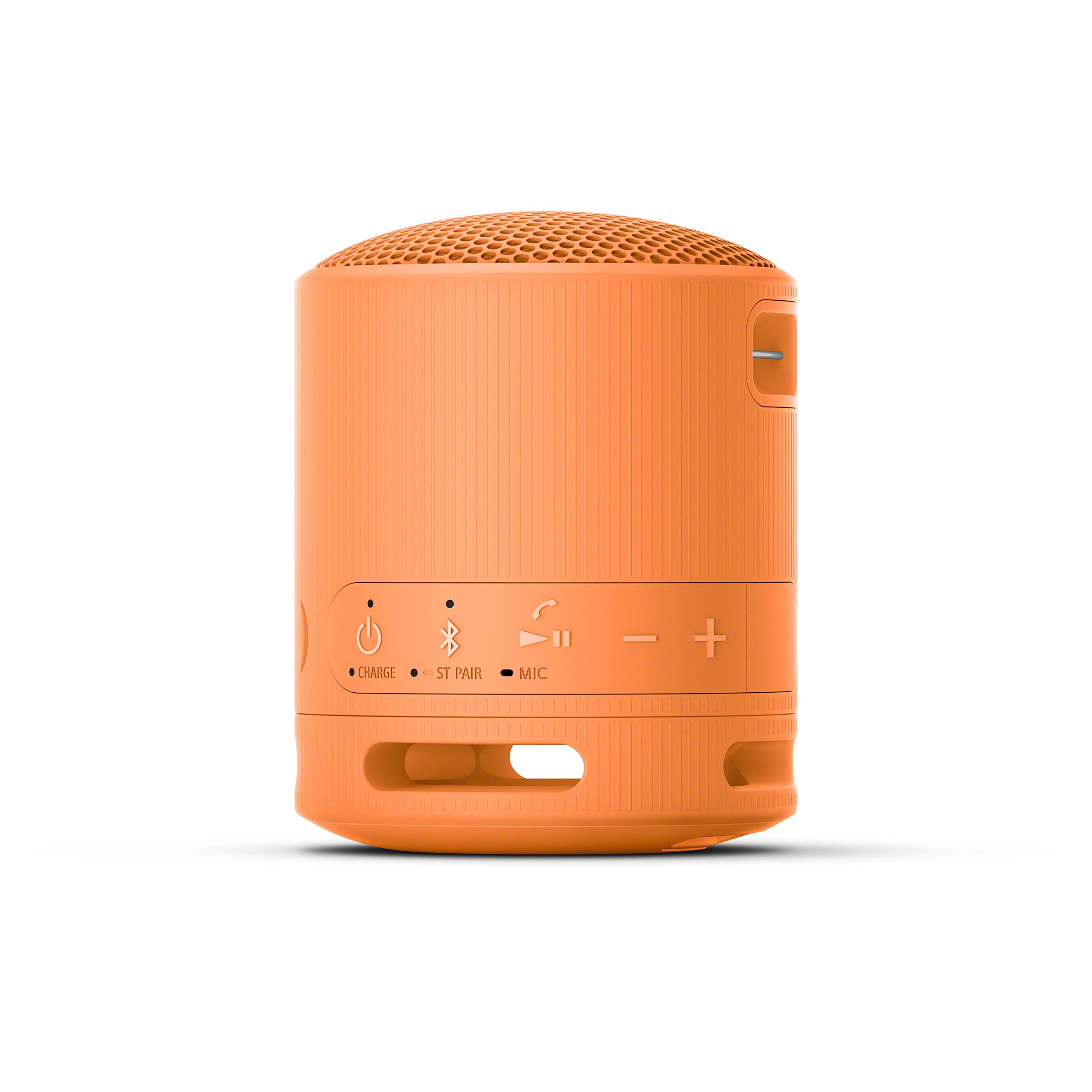Sony SRS XB100 Wireless Bluetooth Portable Lightweight Super Compact Travel Speaker, Extra Durable IP67 Waterproof & Dustproof, 16 Hour Battery, Versatile Strap, and Hands Free Calling, Orange New