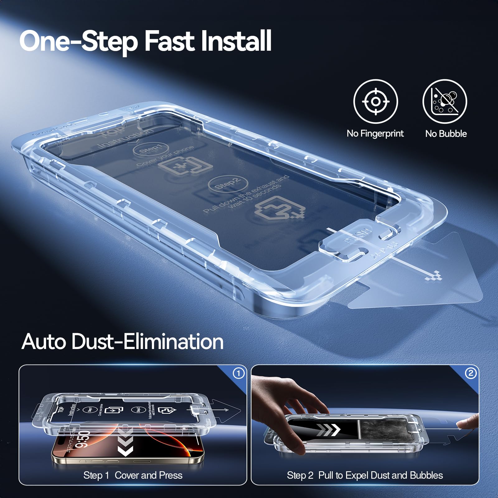 Smartdevil 2 Pack For Iphone 16 Pro Max Privacy Screen Protector, 9H Protection Anti Spy Privacy Glass Tempered Film With Auto D