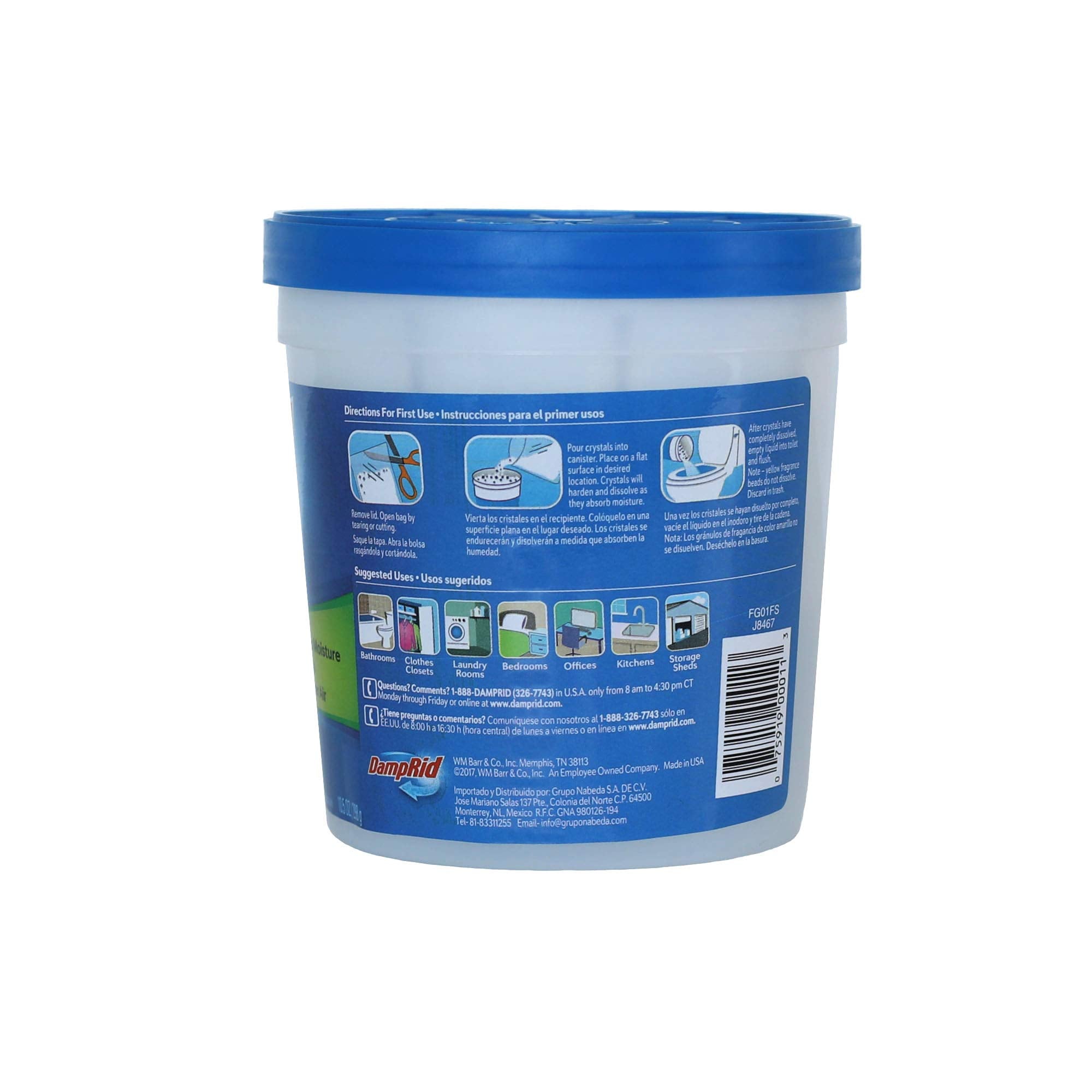 Damprid Refillable Moisture Absorber, 10.5 Oz. Cups, 4 Pack, Fresh Scent, Traps Moisture For Fresher, Cleaner Air, No Electricit