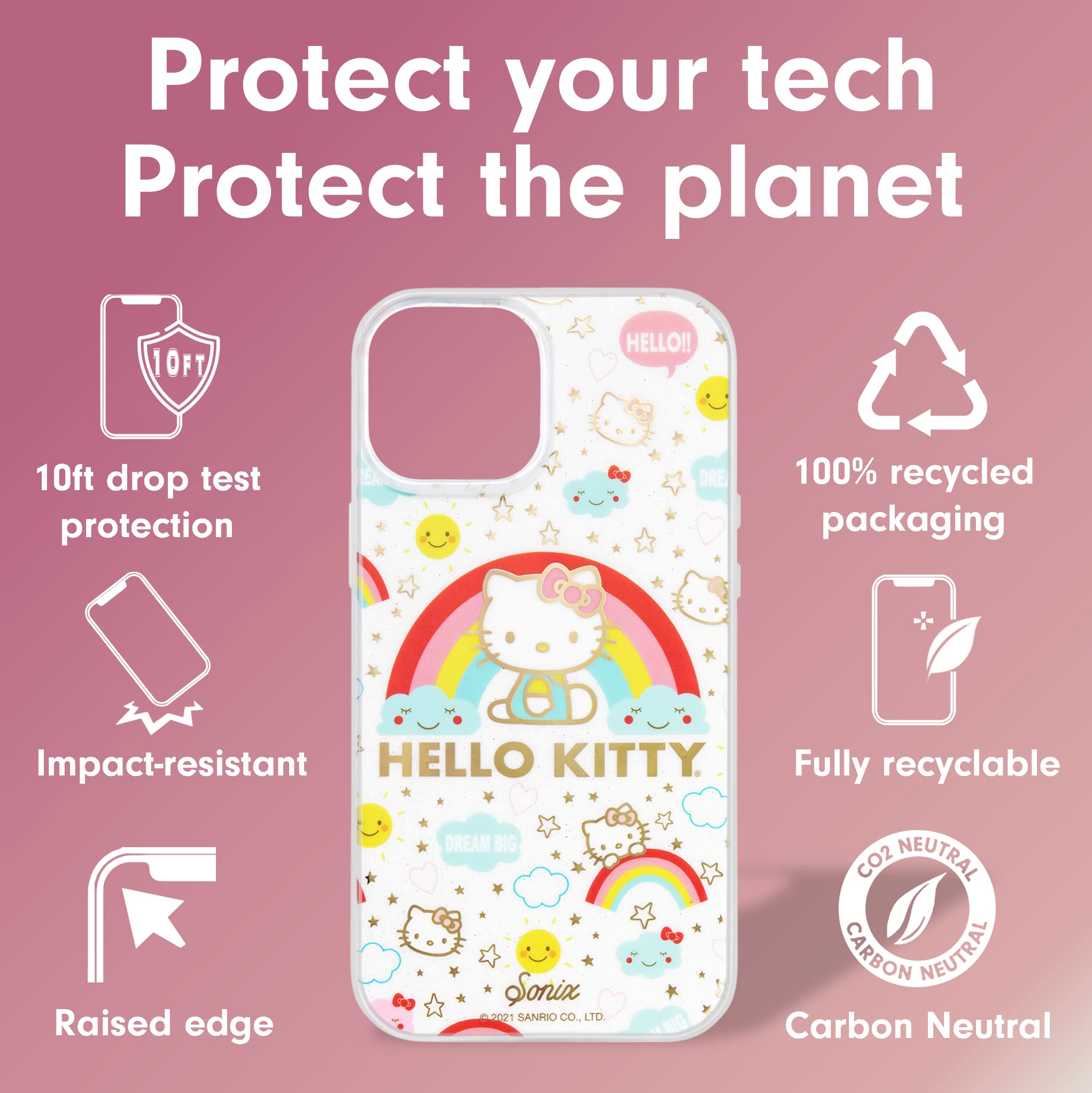 Sonix X Sanrio Case For Iphone 14 Plus | Compatible With Magsafe | 10Ft Drop Tested | Cosmic Hello Kitty