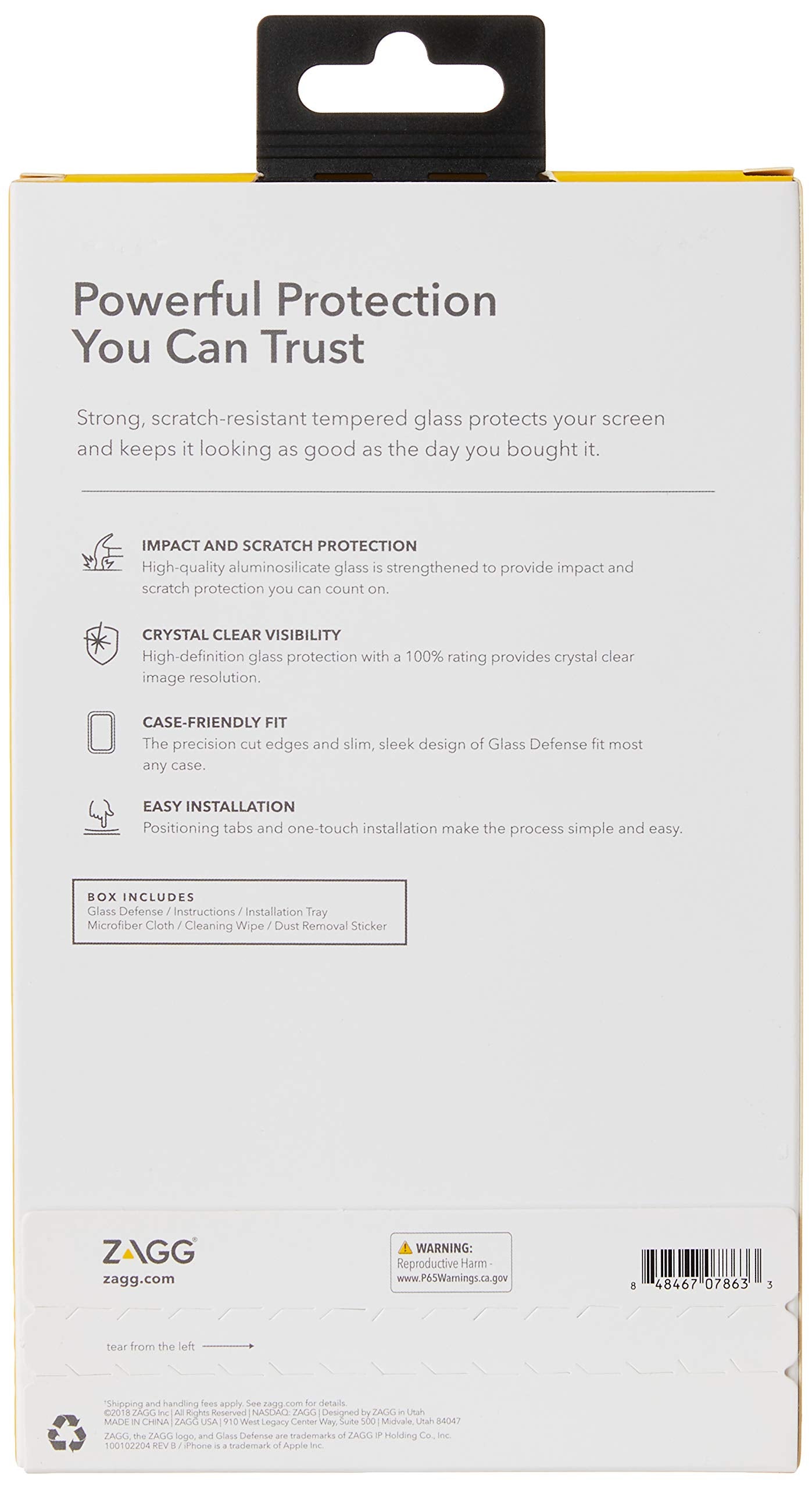 Zagg Invisibleshield Glass Defense - Lightwieght Tempered Glass Screen Protector - Made For Apple Iphone Xs Max - Case Friendly,