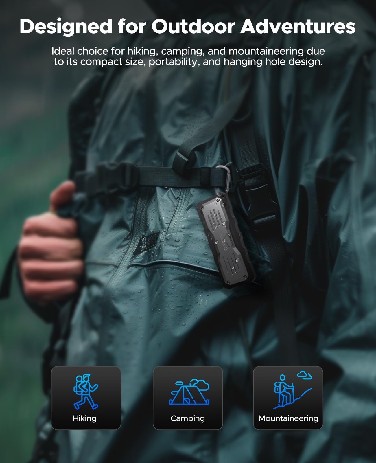 ORICO 2TB External SSD Up to 2000MB/s, Interface Extra Protection, Waterproof and Dust Proof, Rugged and Reliable Outdoor Portable Solid State Drives for Action Camera, Smartphone, Laptop   O20