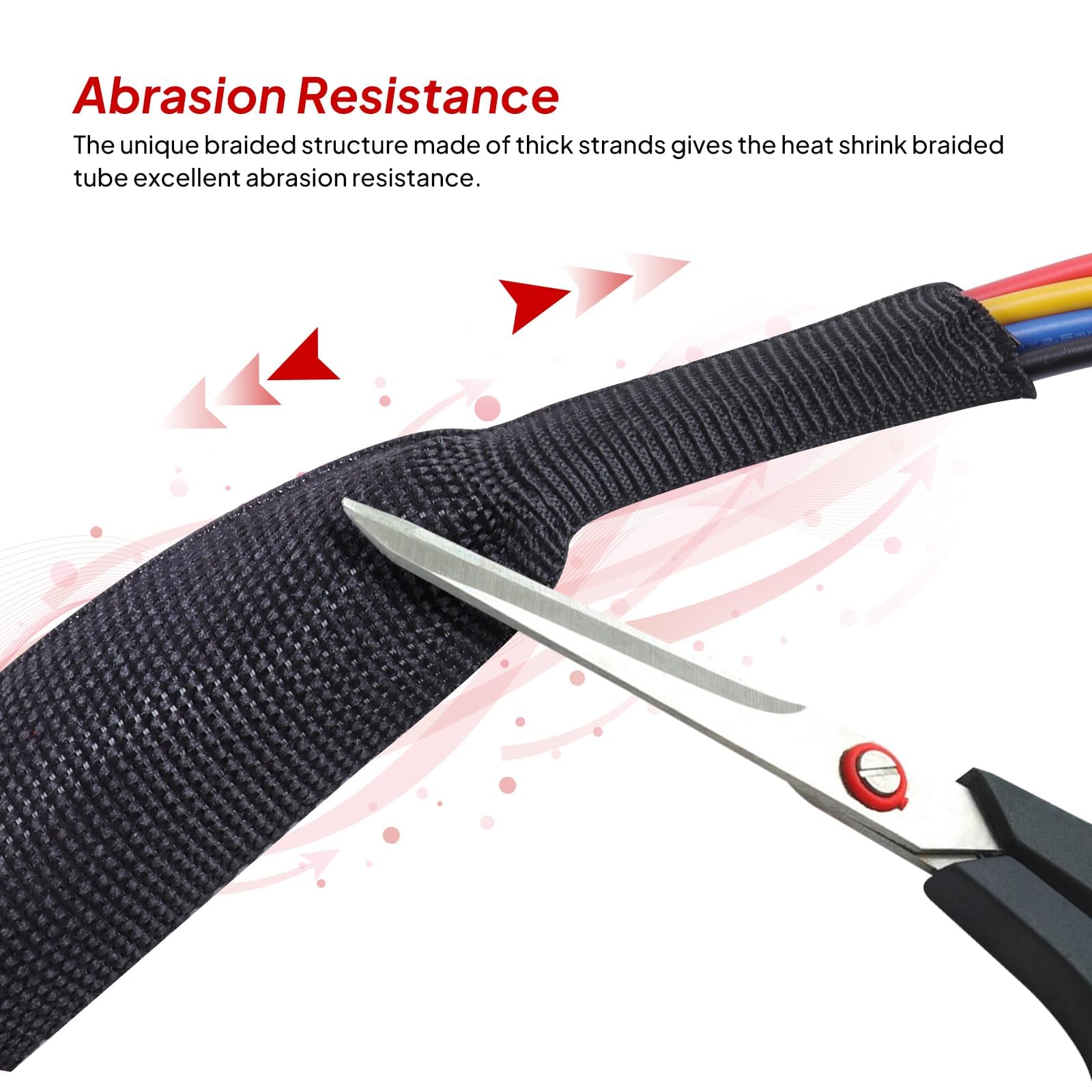 Sonoreboom 2 To 1 Heat Shrink Braided Sleeving 3/4''   24 Feet Pliable Shrinkable Fabric Sleeve For Protection Cable/Wire/Irregu