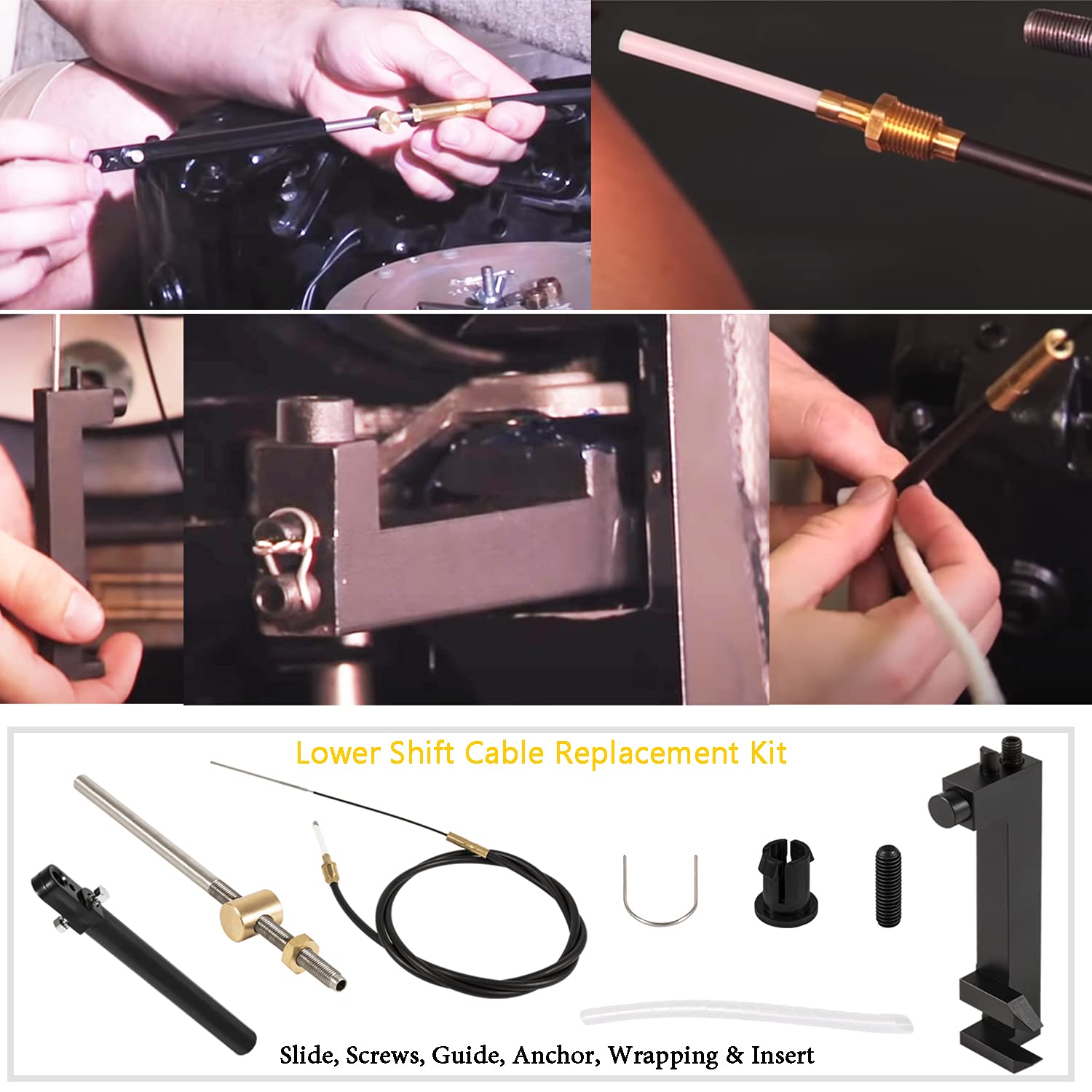 Transom Seal Repair Kit With Lower Shift Cable Replacement Kit 30 803097T1,865436A02 For Mercruiser R, Mr, Alpha One Gen 1 1983