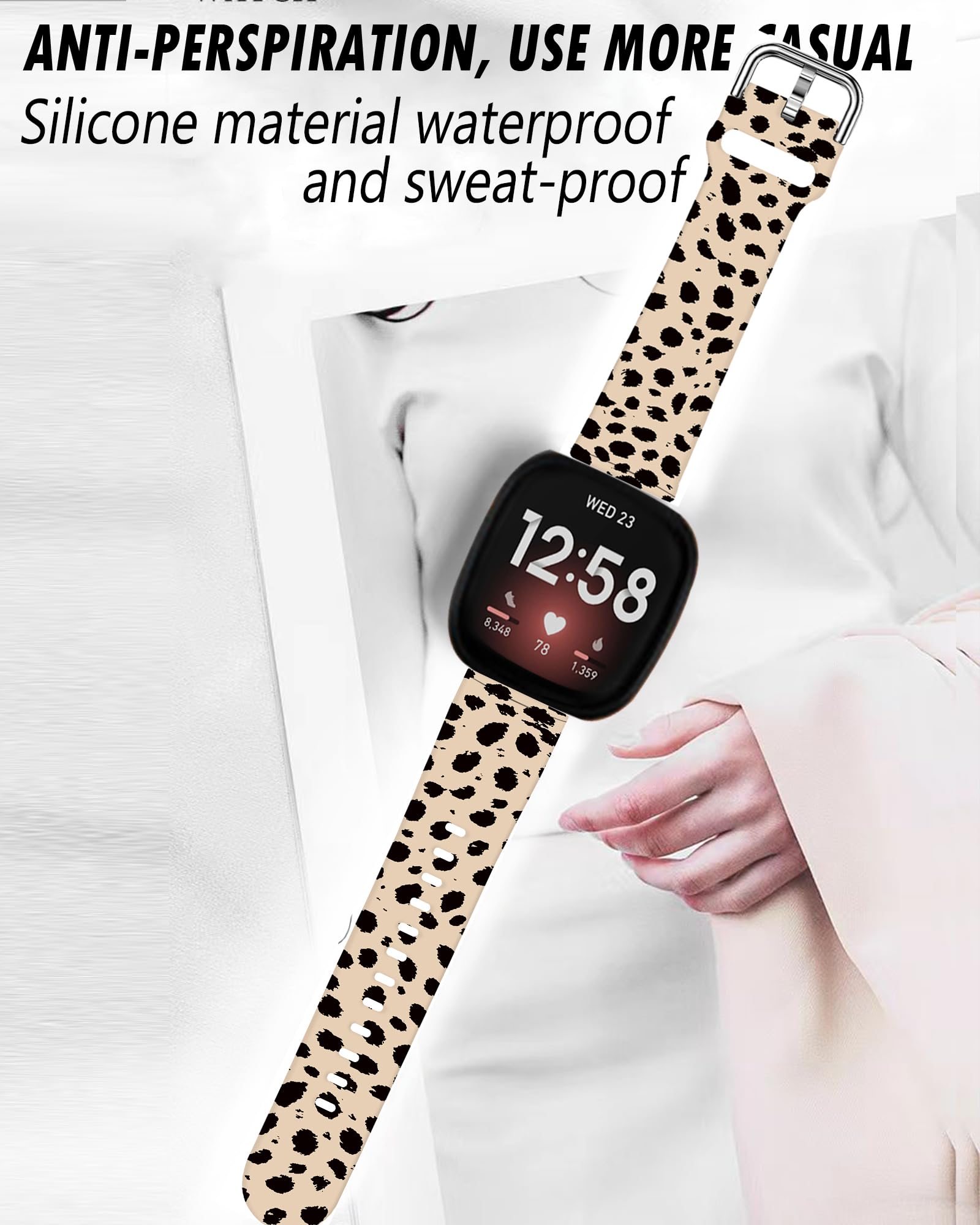 Lnzlking Sport Band Compatible With Versa 4/Versa 3/Sense 2/Sense For Women Men,Elastic Replacement Wristbands Strap For Versa 4