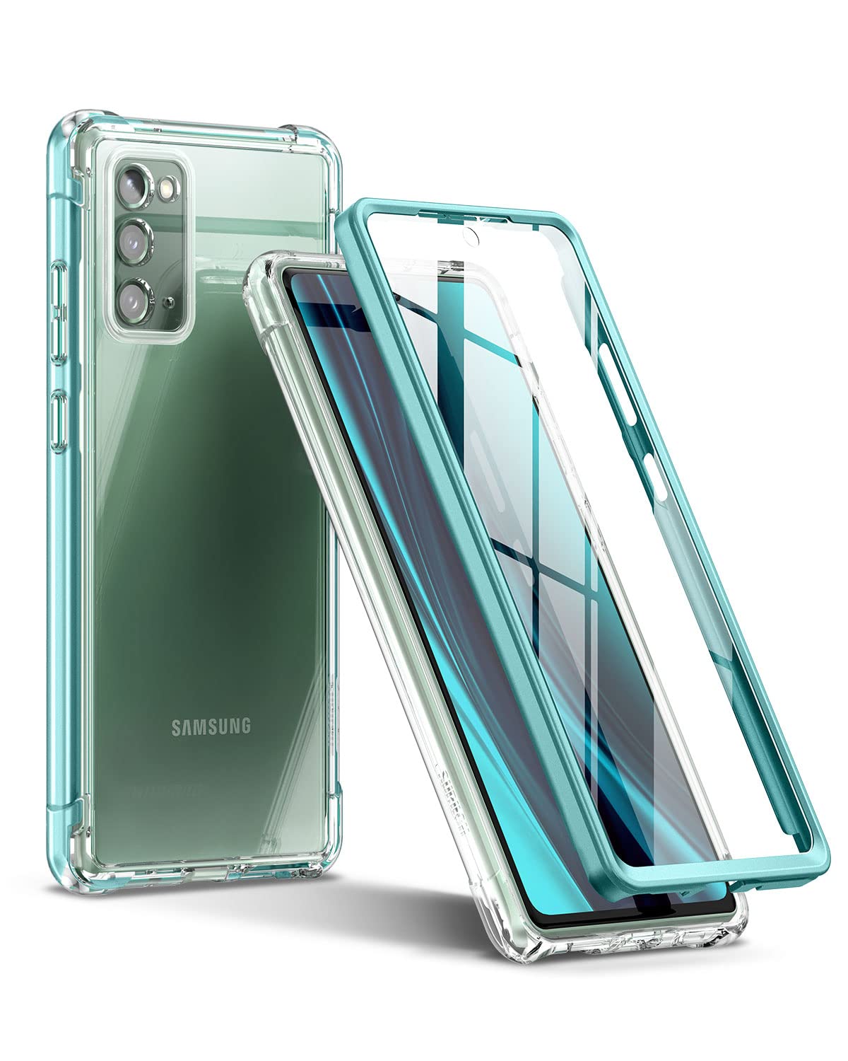 Suritch Clear Case For Galaxy Note 20 5G,[Built In Screen Protector]Full Body Protection Hard Shell+Soft Tpu Bumper Shockproof R