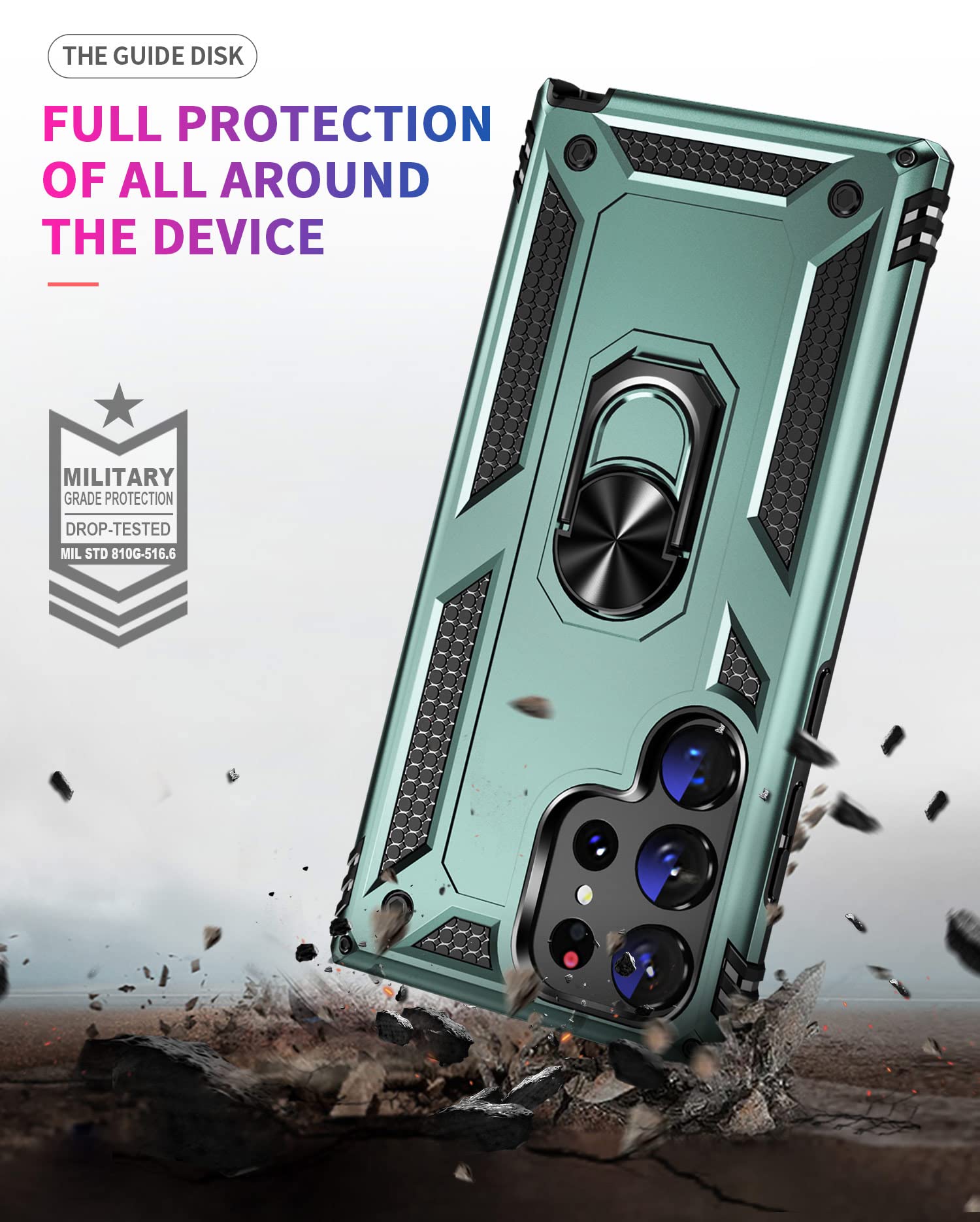 Addit Case For Samsung S23 Ultra Phone Case Samsung Galaxy S23 Ultra Case, Military Grade, Heavy Duty, With Stand Ring, Support