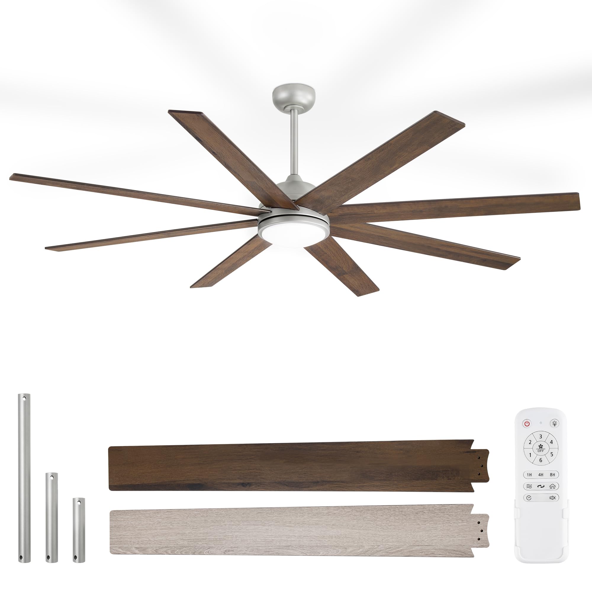 Fanbulous Ceiling Fans With Lights, 72 Inch Large Ceiling Fan With Light And Remote, Outdoor Grey Ceiling Fan For Living Room Pa
