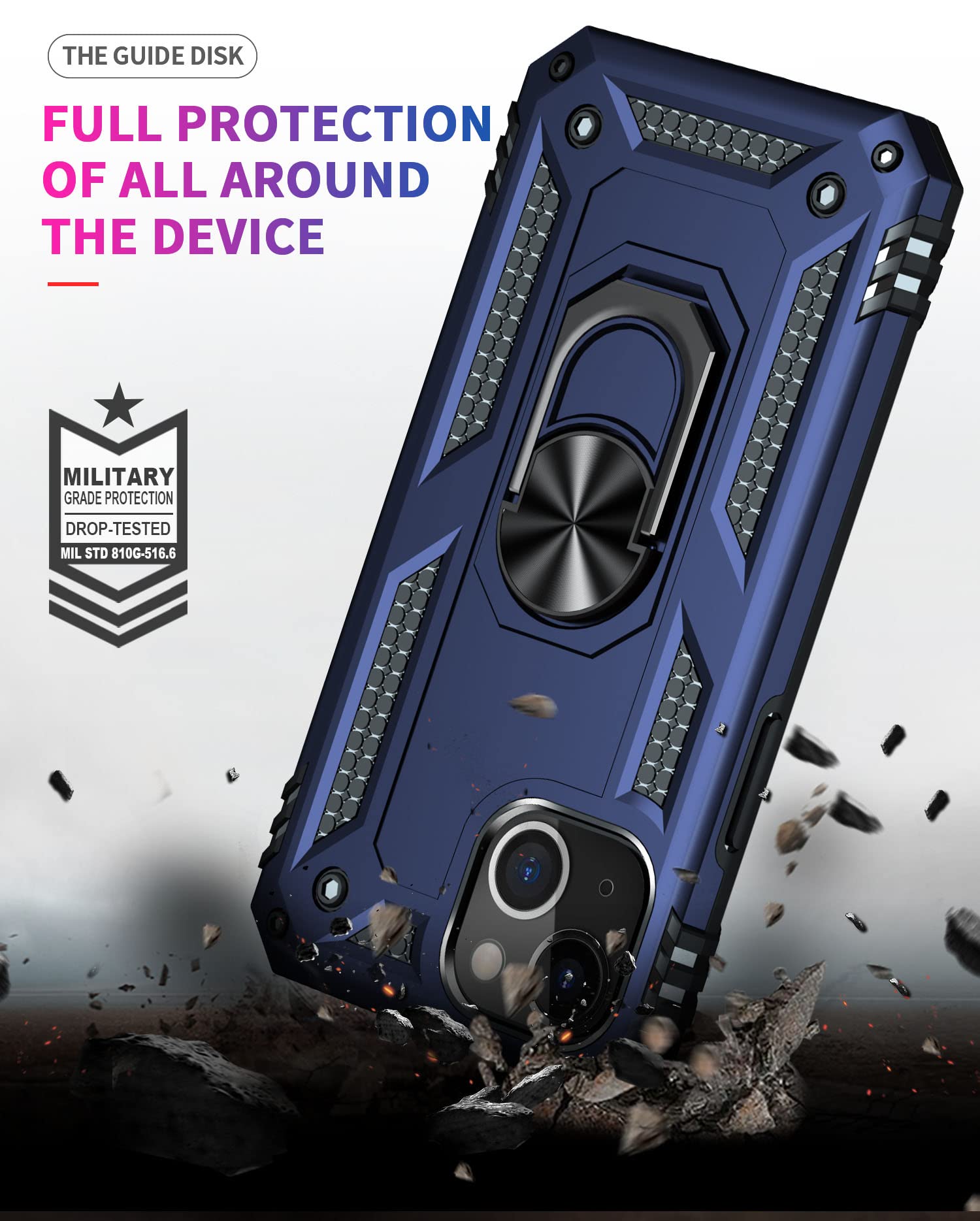 Addit Case For Iphone 14 Plus Phone Case Iphone 14 Plus Case, With Stand Ring, Support Magnet Car Mount, Military Grade, Heavy D