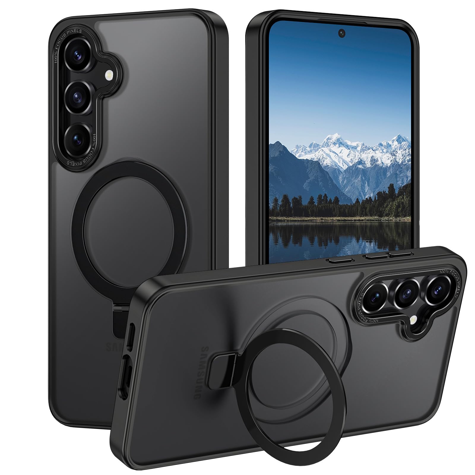 Casehas for Samsung Galaxy S25 Plus Case,with Magnetic Invisible Stand [Military Drop Protection] [Compatible with MagSafe] Shoc