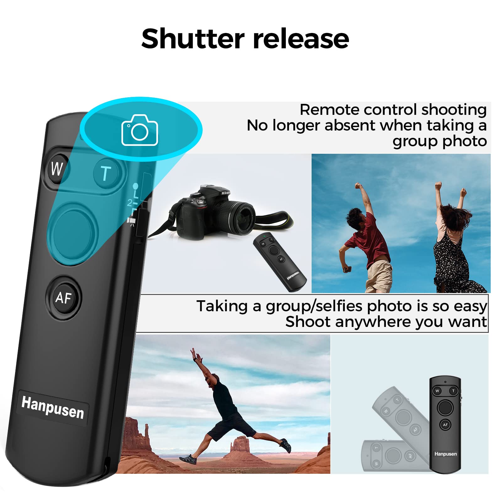 Camera Remote Shutter Release Control Wireless For Canon Eos R, Rp, Eos R3, R5, M50, M6 Mark Ii, R3, R5, R6, 90D, 6D Mark Ii, 77