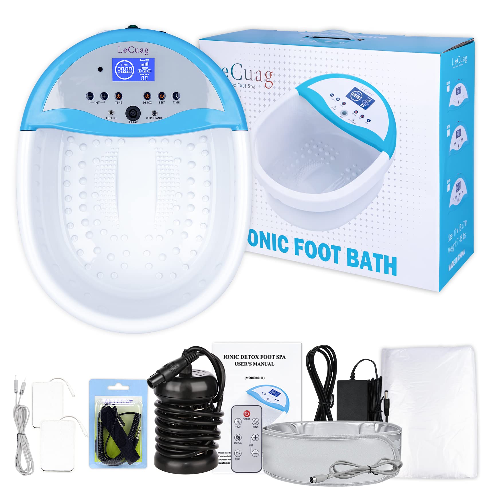 2023 Ionic Foot Bath Detox Machine, Ion Foot Spa Cleanse Machine, Foot Spa Machine With Remote Control,Heating Belt, Countdown,