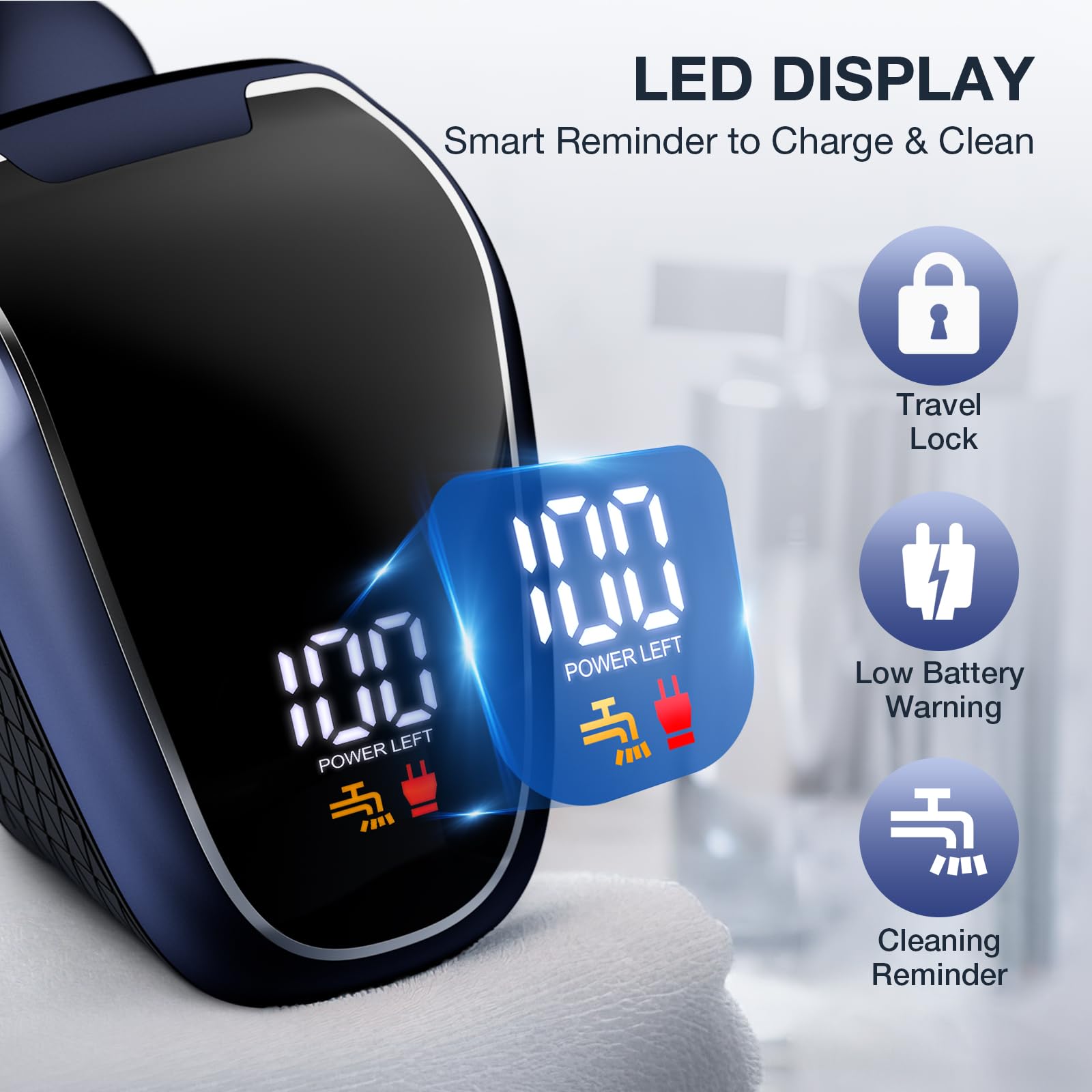 Head Shaver 7D, Wyklaus Head Shavers For Bald Men, Head Electric Razor With Nose Hair Trimmer, Waterproof Wet Dry Mens Grooming