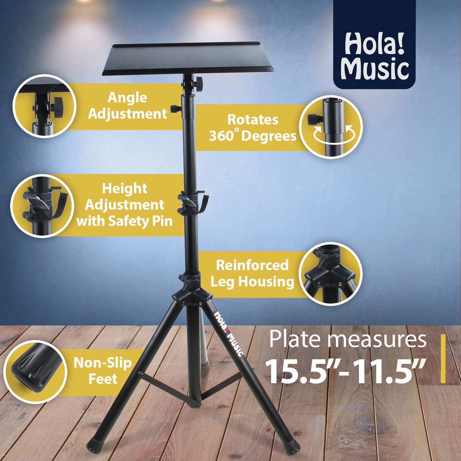 Hola! Music Hps 300B Heavy Duty Professional Multi Purpose Dj Tripod   Laptop Tripod, Projector Stand, Mixer Stand