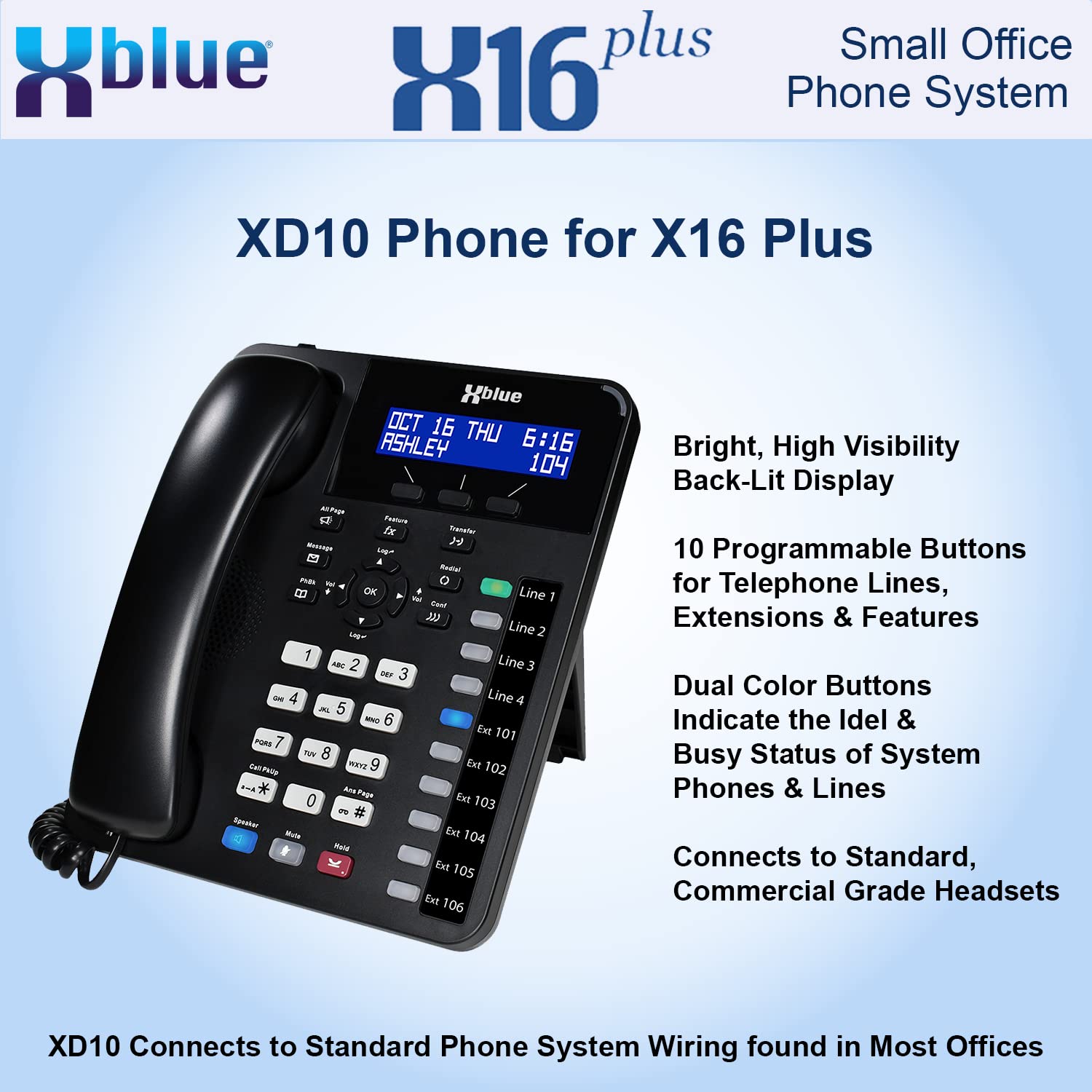Xblue Add On Xd10 Phone For X16 Plus Office Phone Systems
