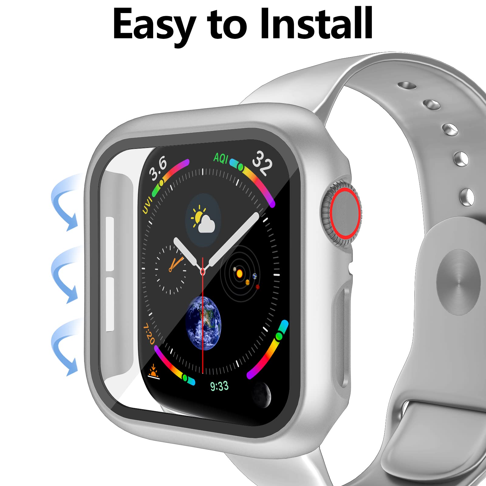 12 Pcs Jomitvp Hard Pc Case Compatible For Apple Watch Series 3/2/1 42Mm With Tempered Glass Screen Protector, All Around Protec